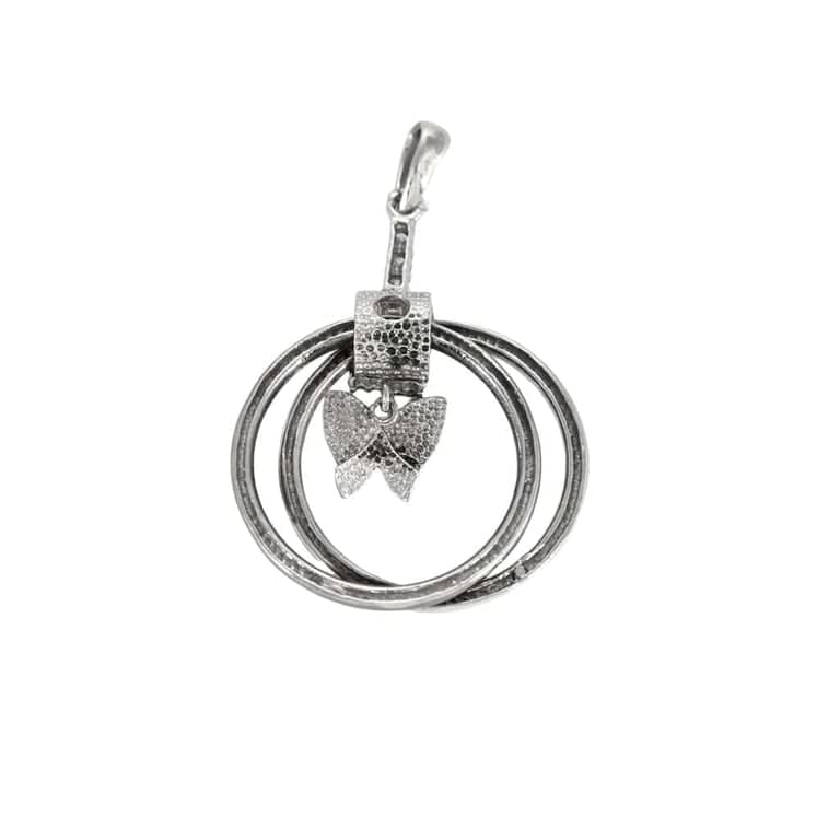 White Gold Encircled Butterfly Pendant - Image 3