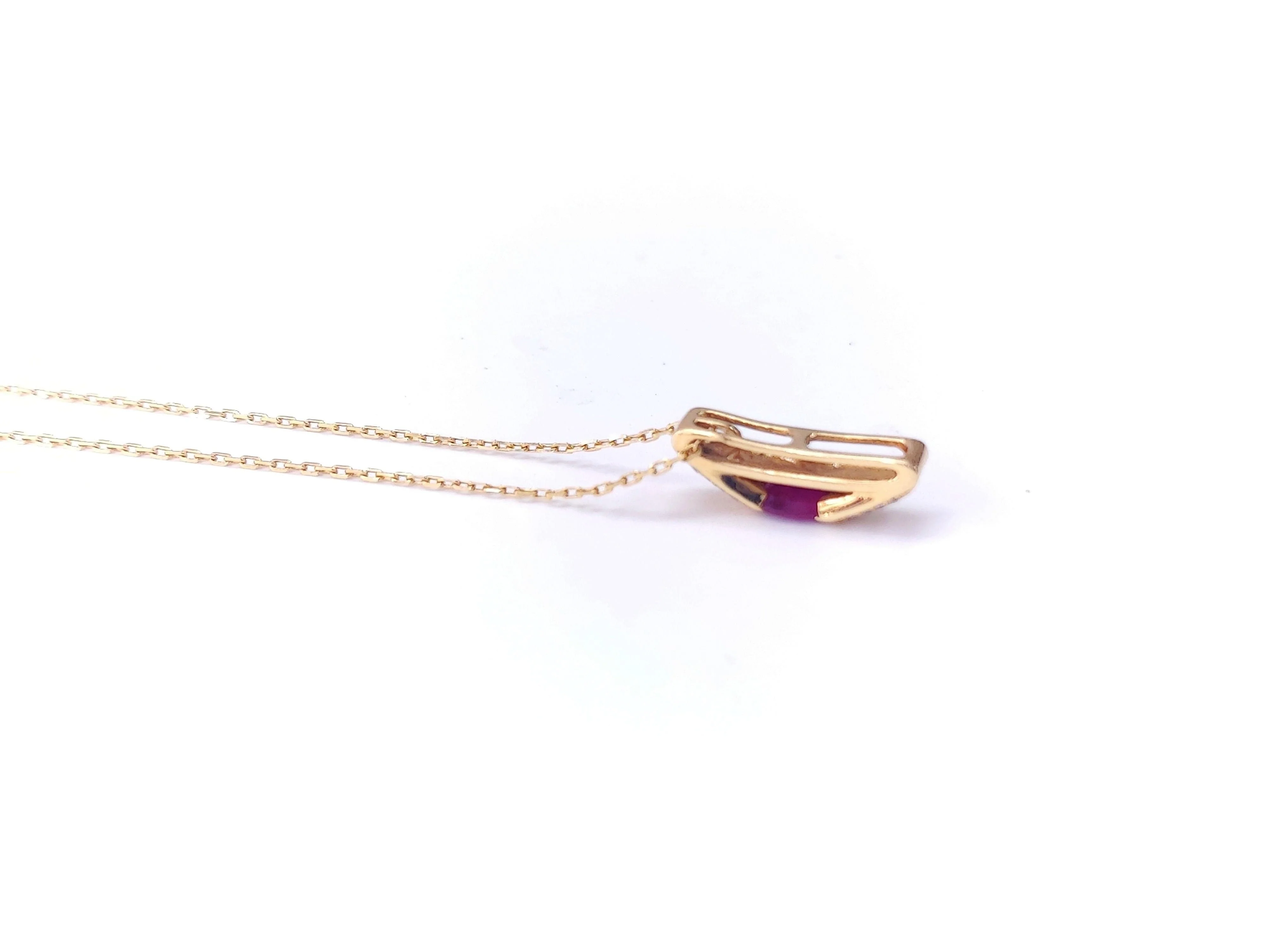 Yellow gold, ruby and diamond pendant - Image 6