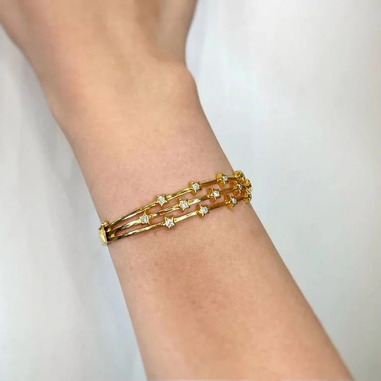 Rigid bracelet - Gold & Diamonds - Image 7