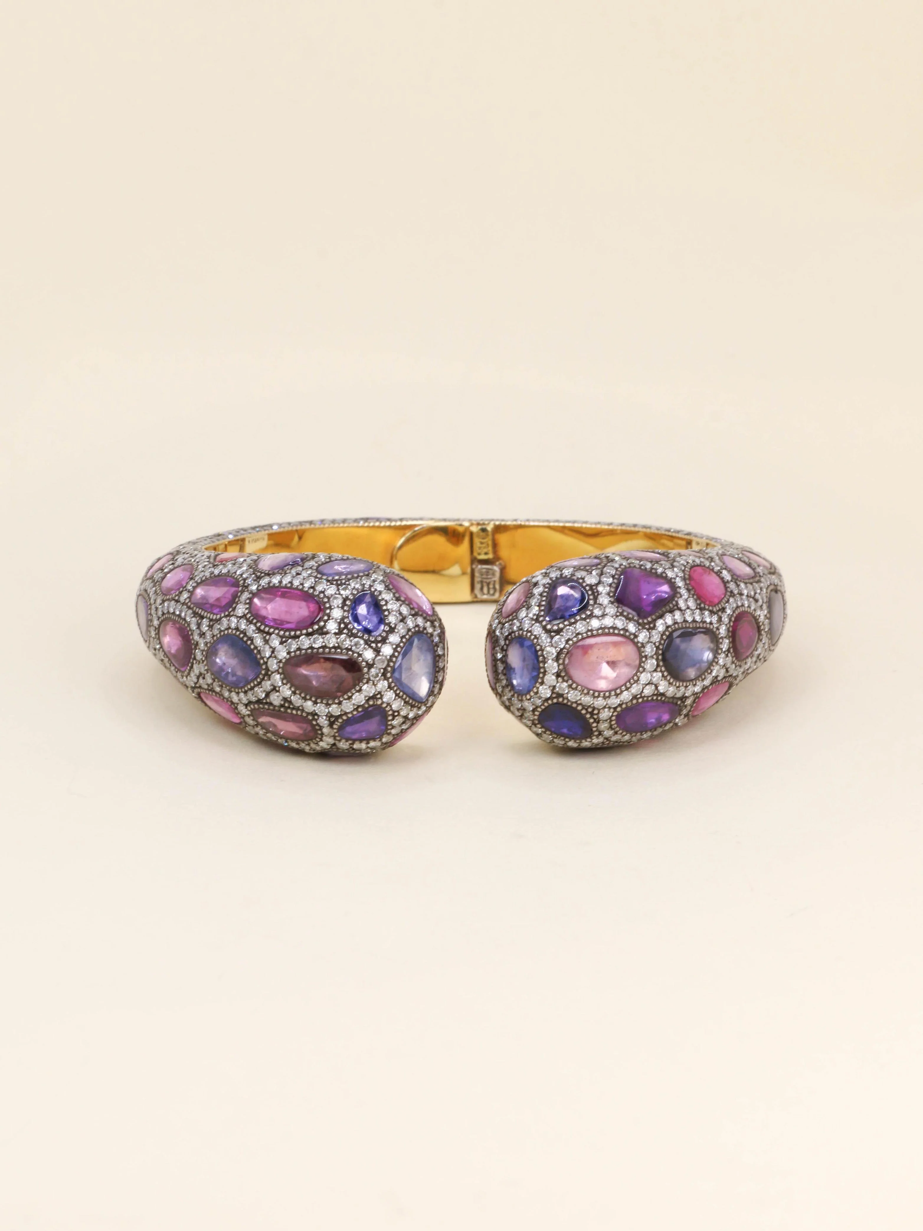 ANDRE MARCHA Bangle bracelet sapphires diamonds  - Image 3