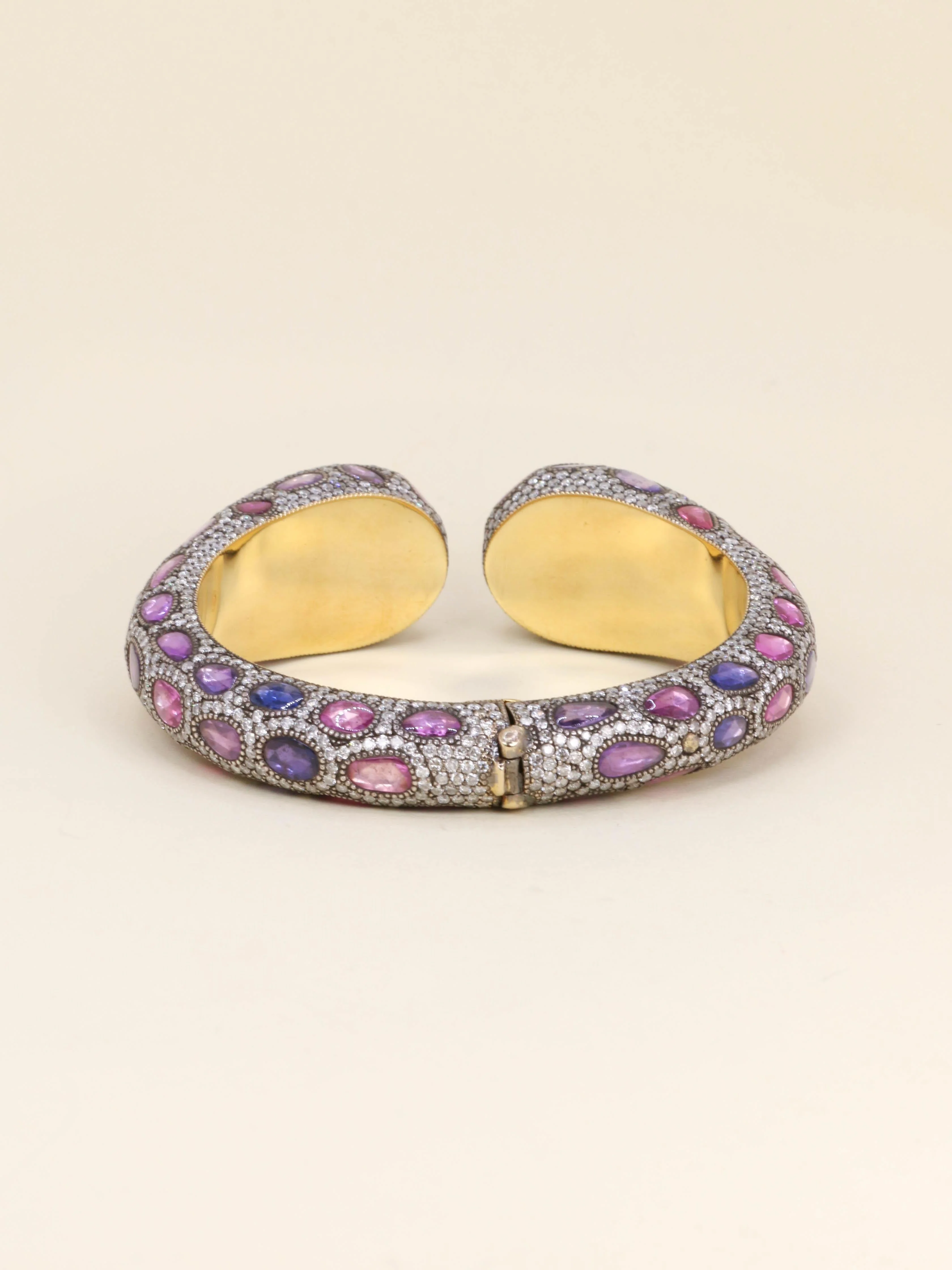 ANDRE MARCHA Bangle bracelet sapphires diamonds  - Image 6