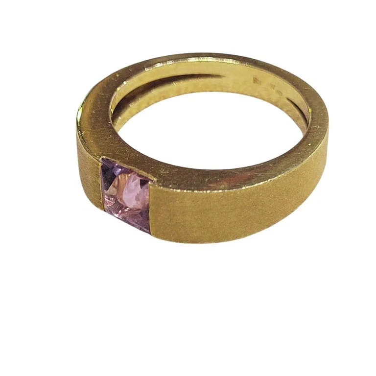 Ring - Amethyst in 18k yellow gold  - Image 3