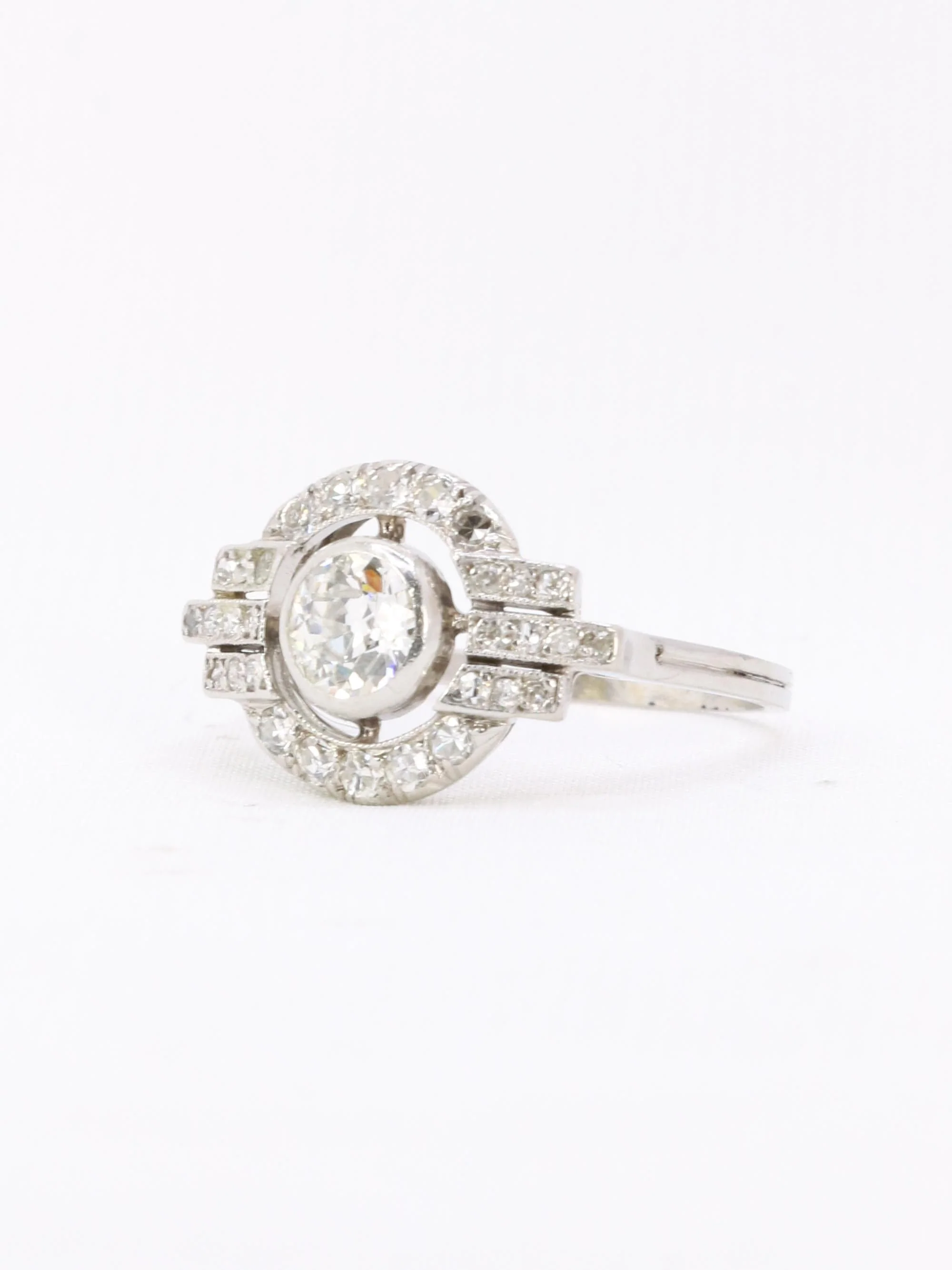 Art Deco diamond ring platinum - Image 3