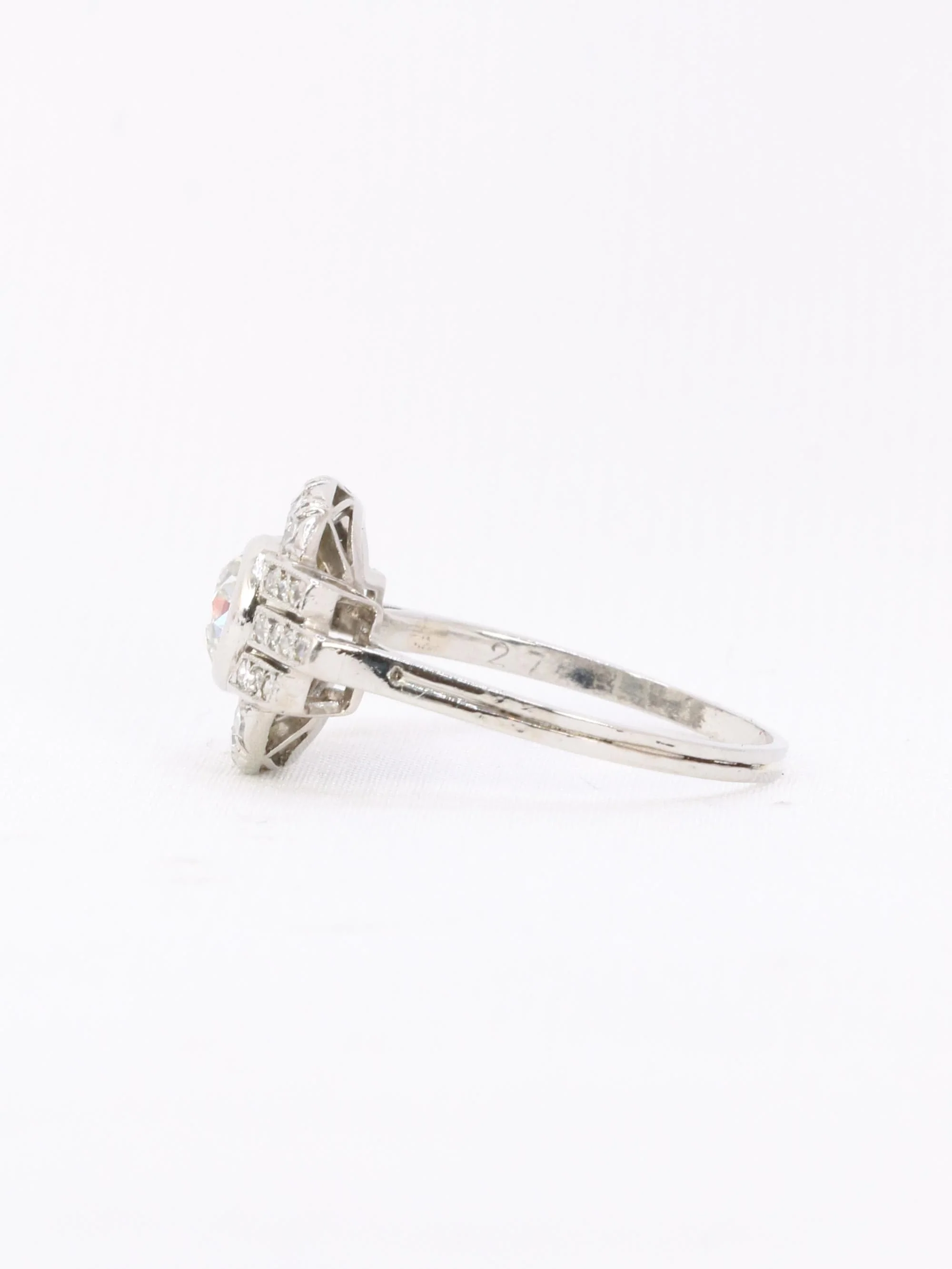 Art Deco diamond ring platinum - Image 4