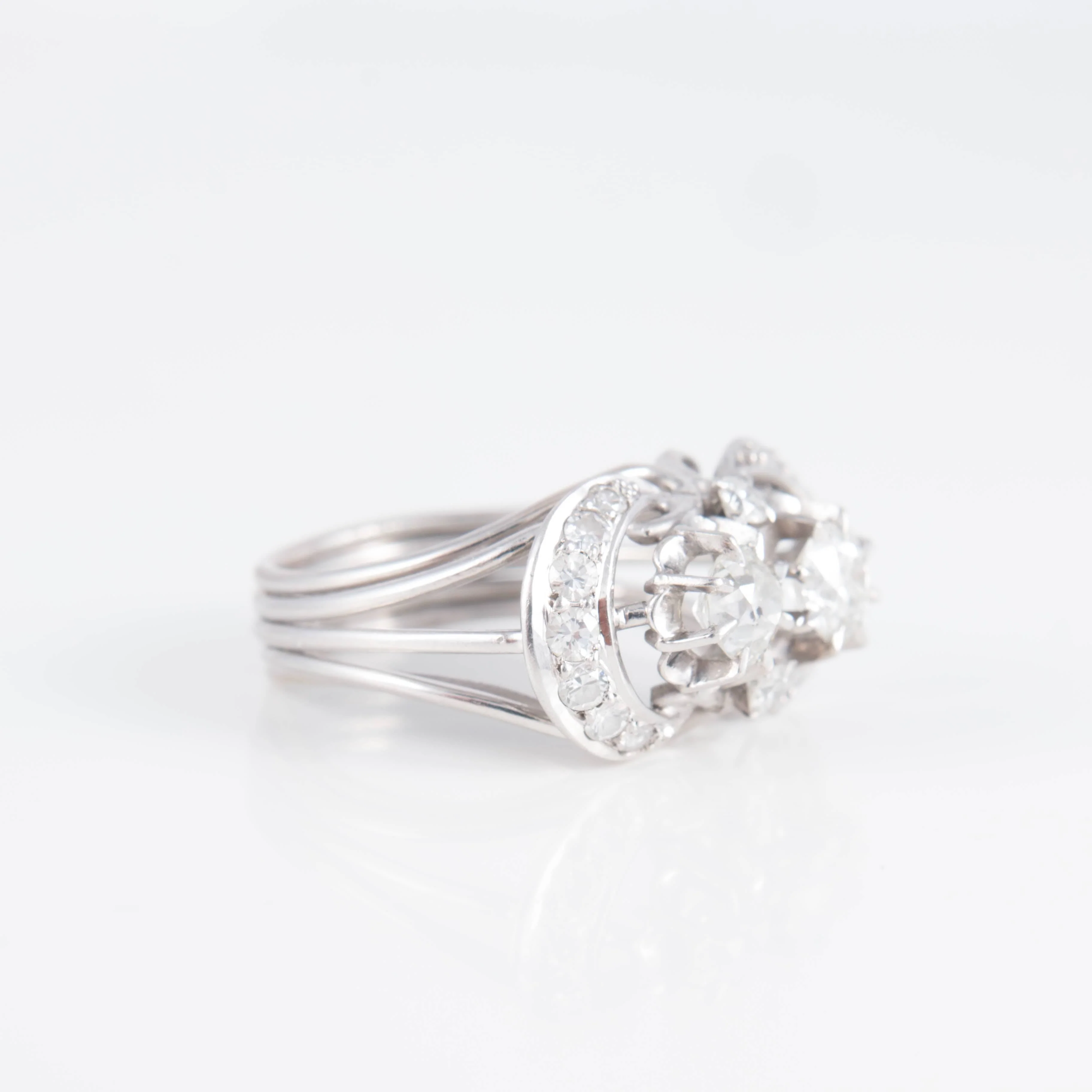 Ring Art Deco platinum Diamonds - Image 10