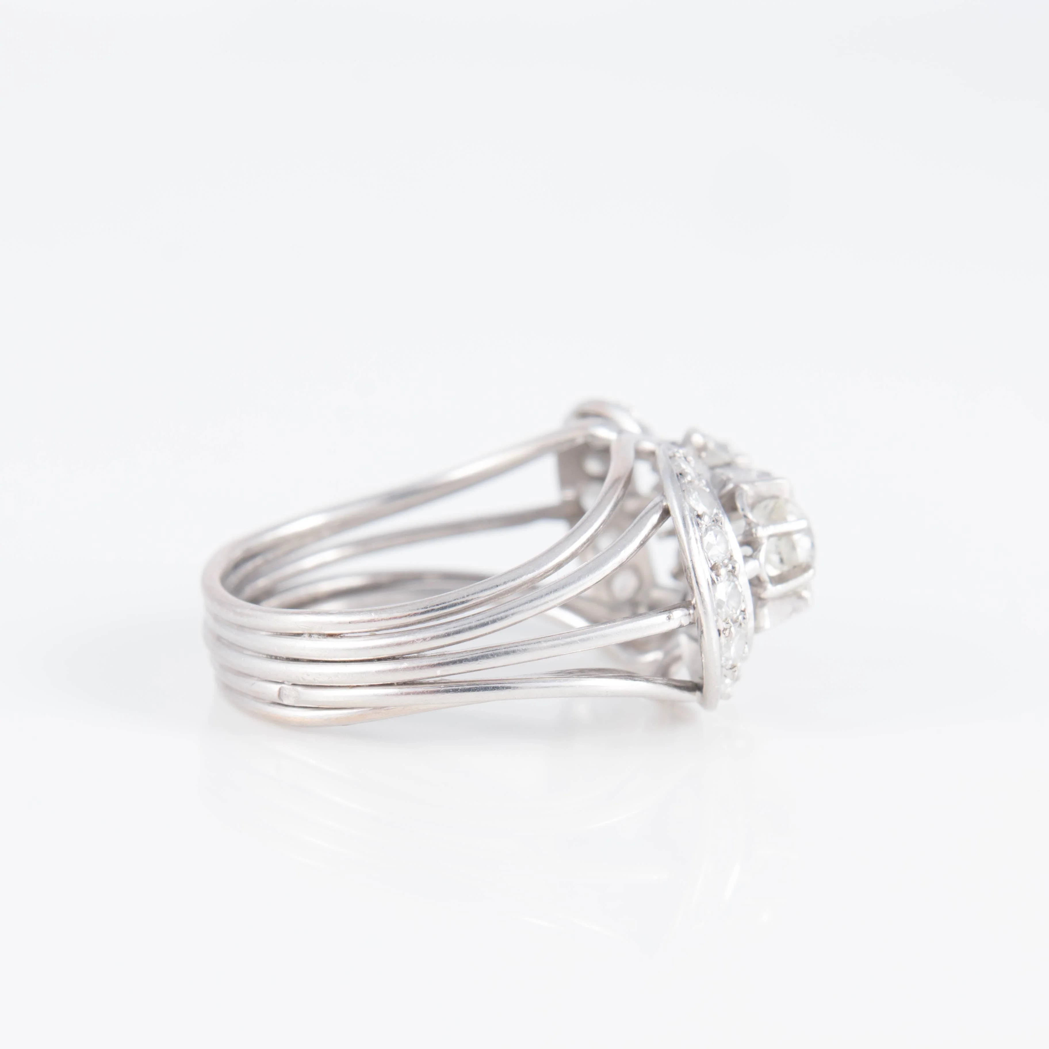 Ring Art Deco platinum Diamonds - Image 9