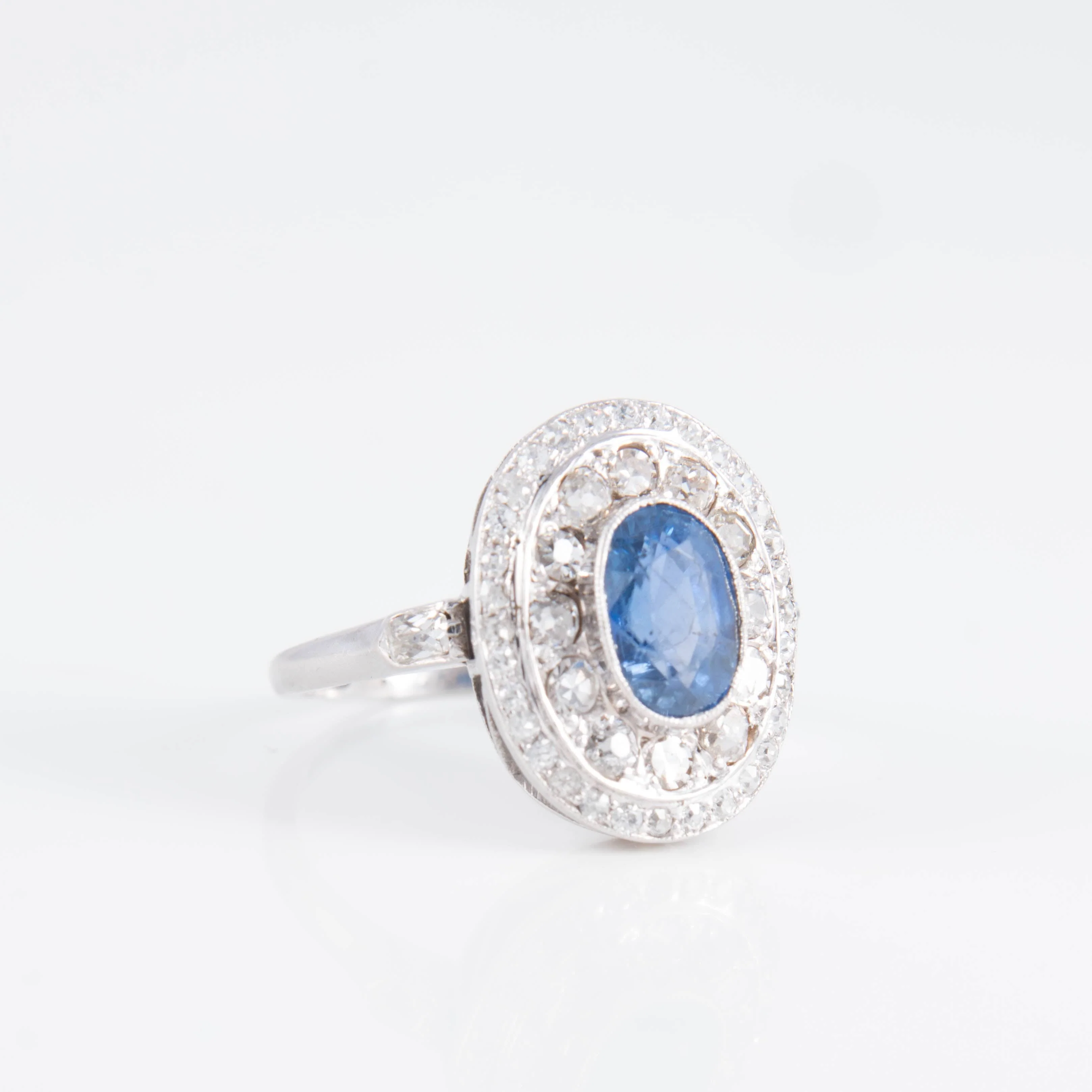 Ring Art Deco Sapphire Diamonds - Image 10