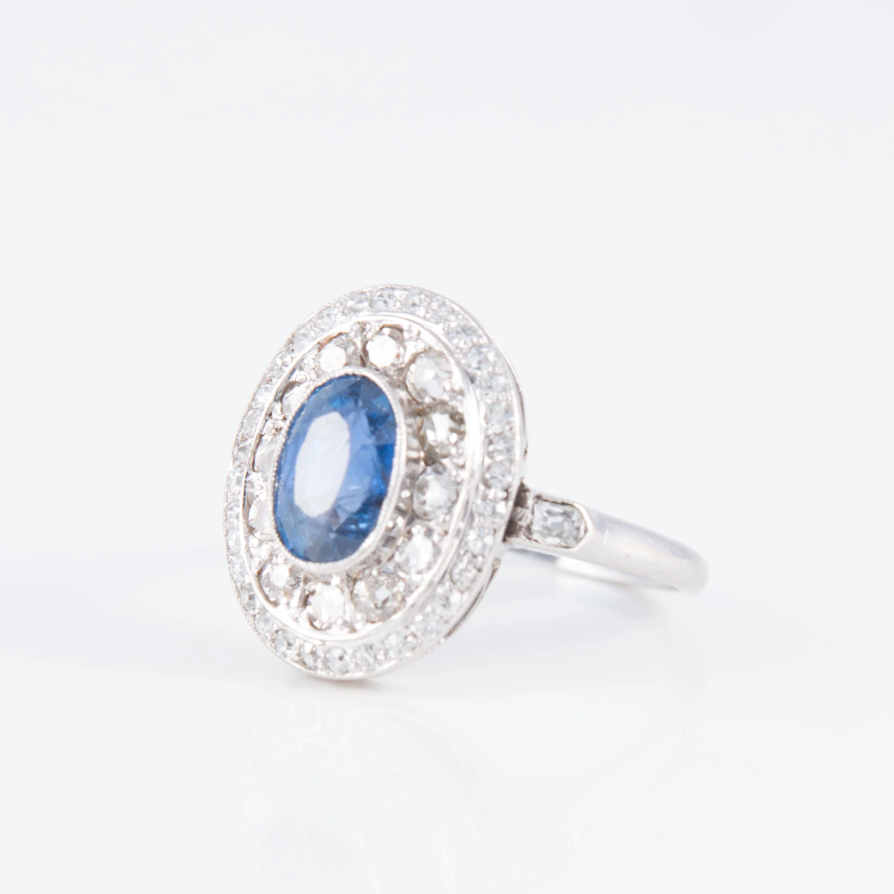 Ring Art Deco Sapphire Diamonds - Image 4
