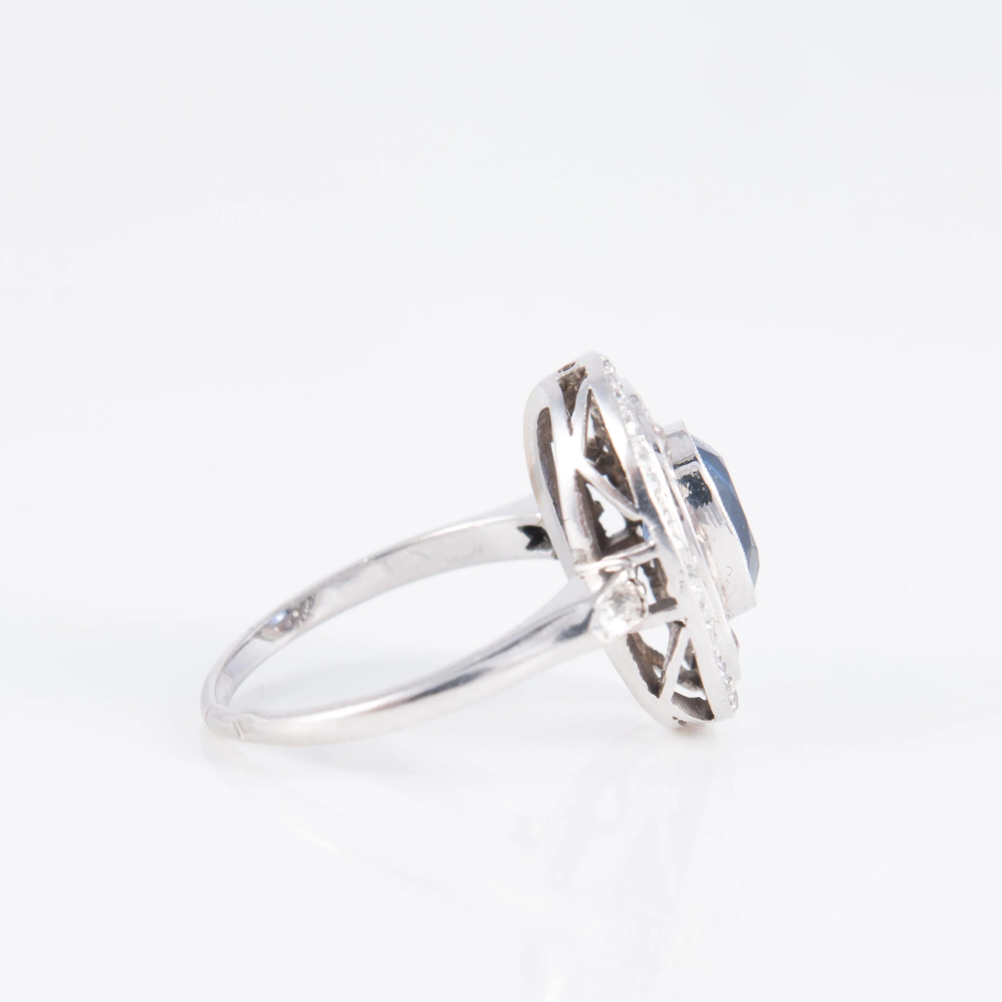 Ring Art Deco Sapphire Diamonds - Image 9