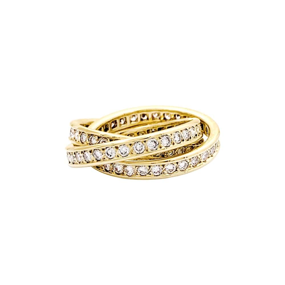 Ring Cartier, "Trinity", yellow gold and diamonds. 