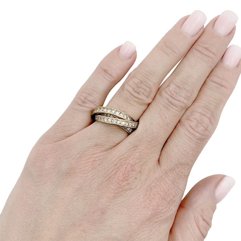 Ring Cartier, "Trinity", yellow gold and diamonds.  - Image 4