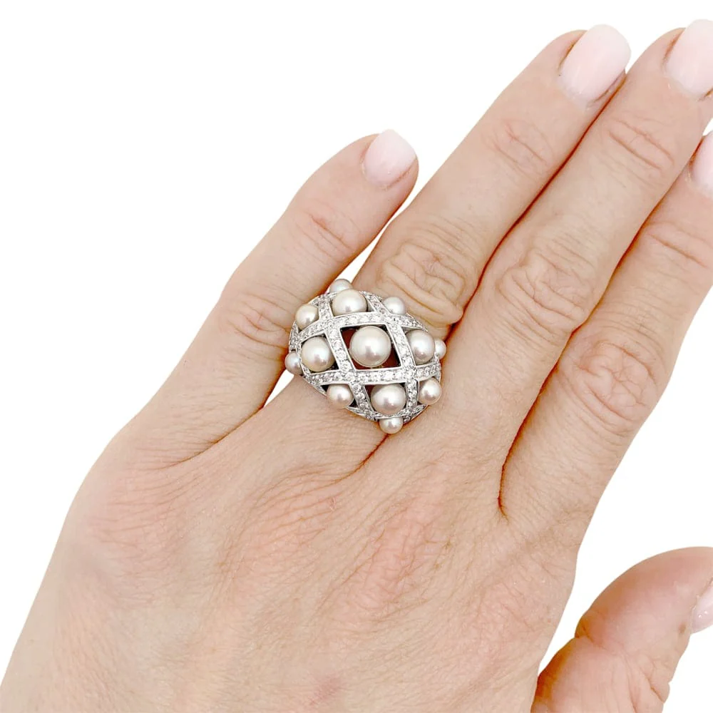 Ring CHANEL, "Baroque", white gold, diamonds.  - Image 5