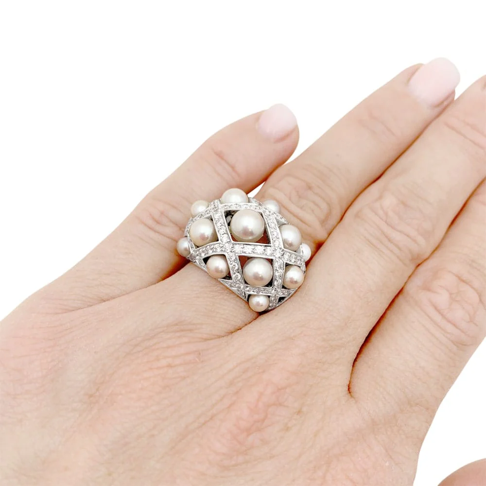 Ring CHANEL, "Baroque", white gold, diamonds.  - Image 6