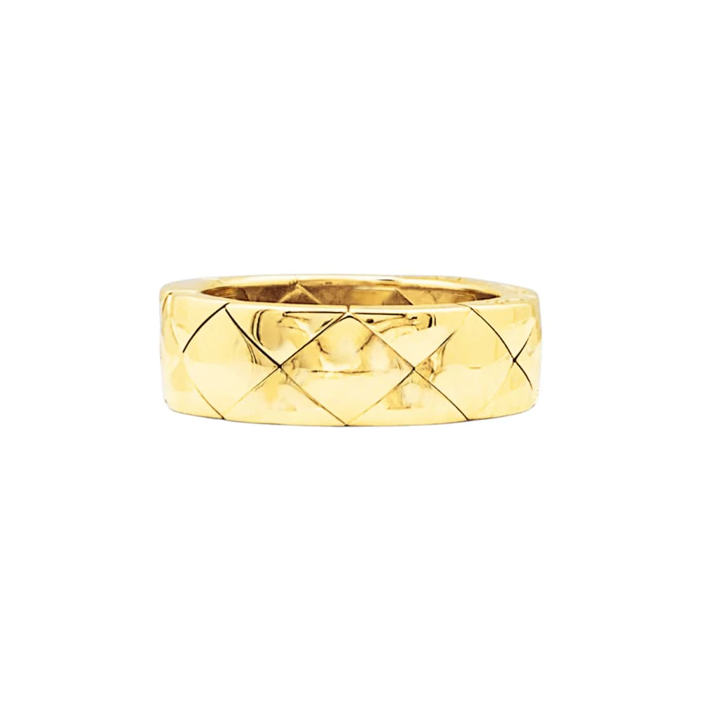 Ring Chanel, "Matelassé", yellow gold. 