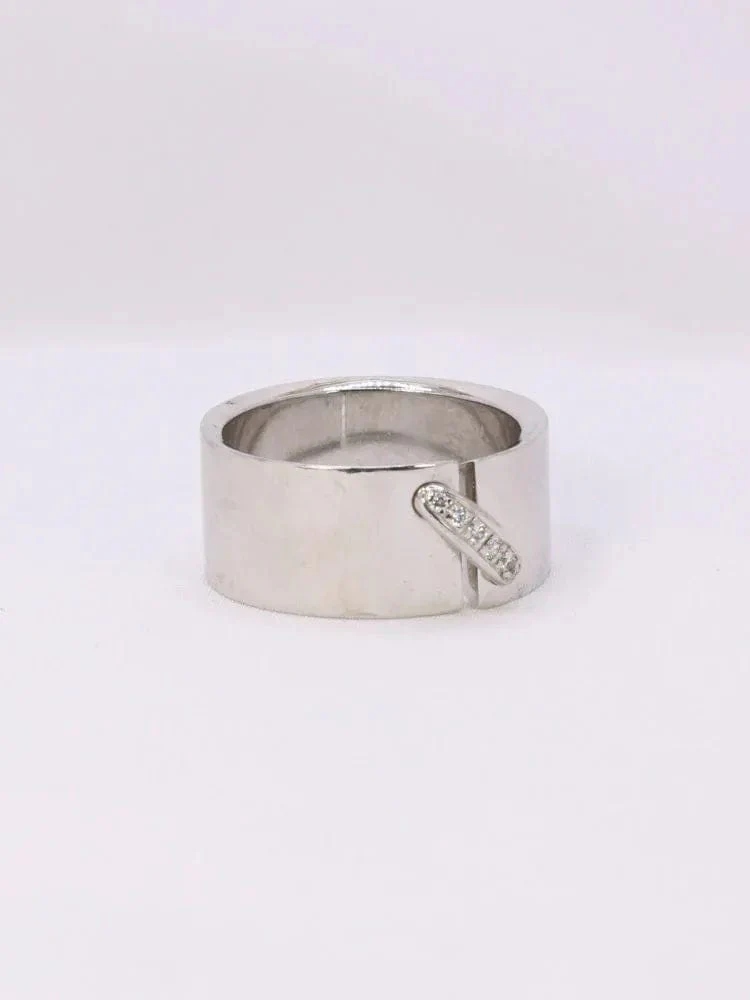 CHAUMET - White gold diamond link ring - Image 7
