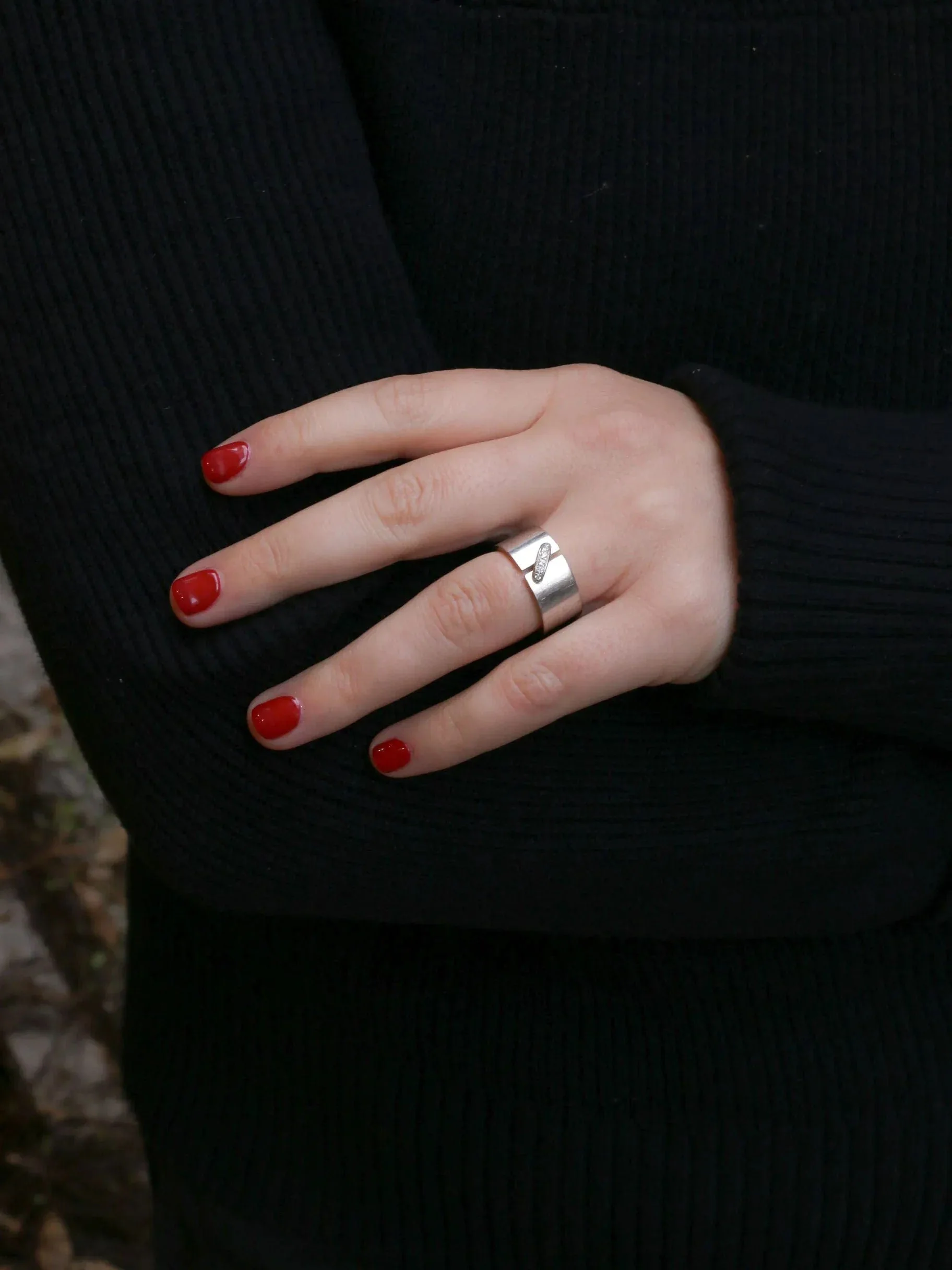 CHAUMET - White gold diamond link ring - Image 8