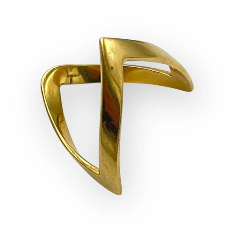 Open chevron ring in 18k yellow gold  - Image 4