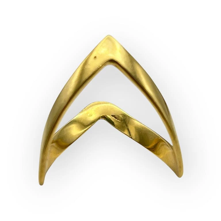 Open chevron ring in 18k yellow gold  - Image 7