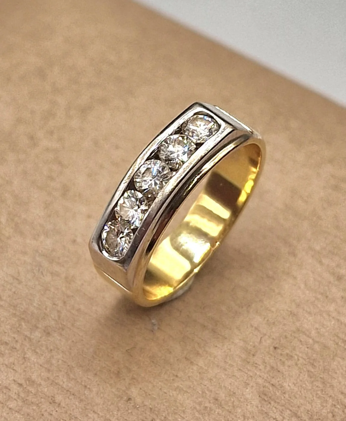 Five-diamond ring in 18 ct gold  - Image 5
