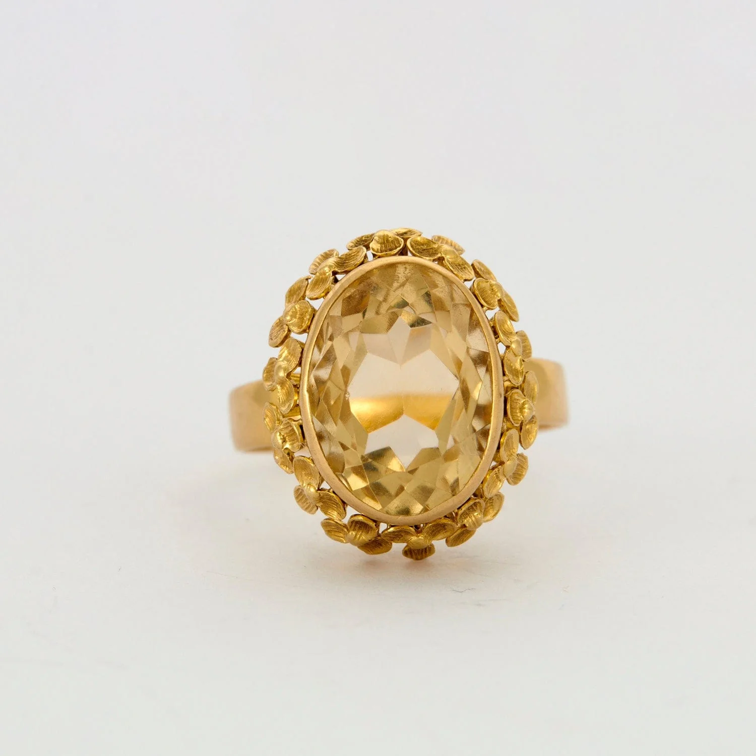 Faceted Citrine Ring Yellow Gold - Image 3