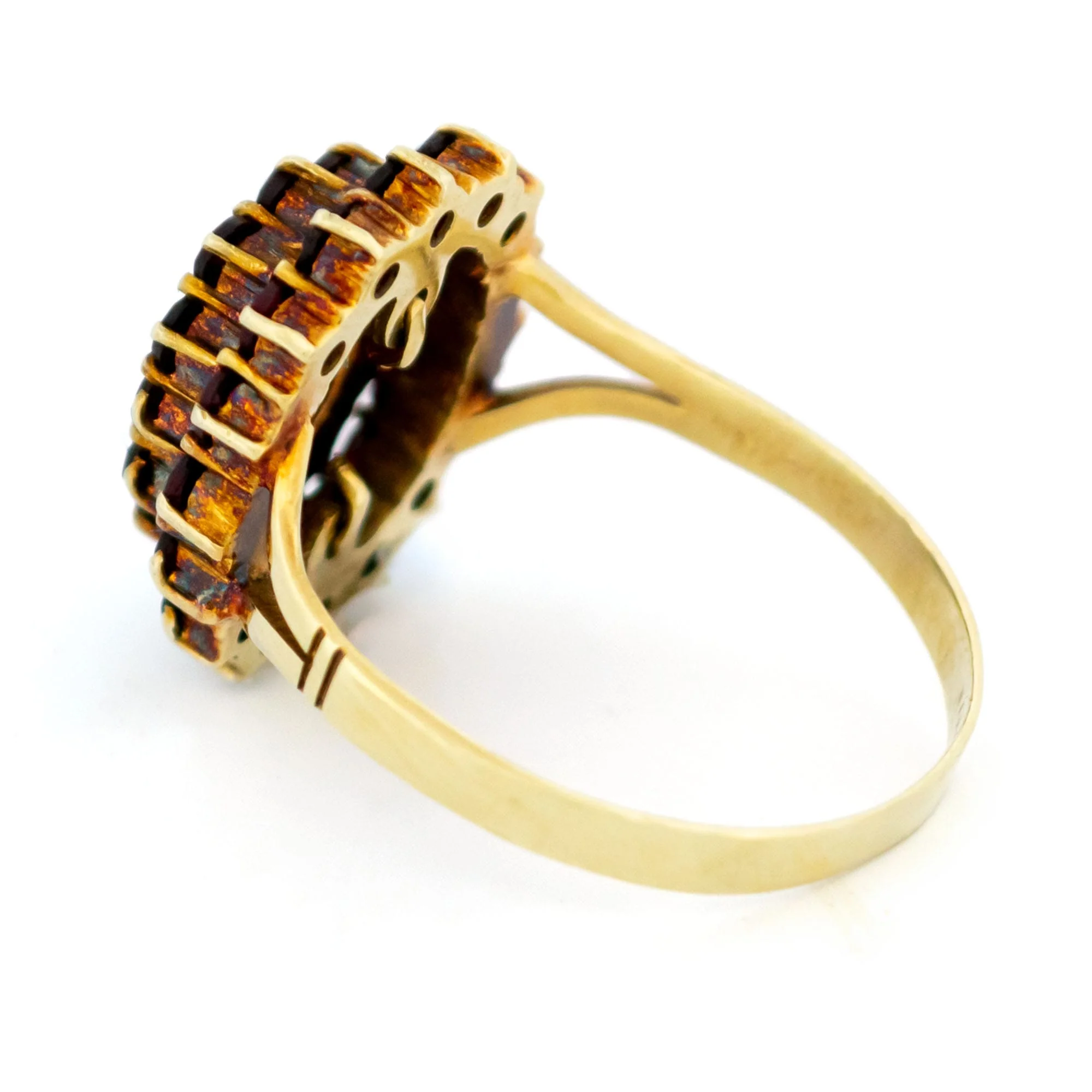 14k yellow gold garnet cluster ring  - Image 5