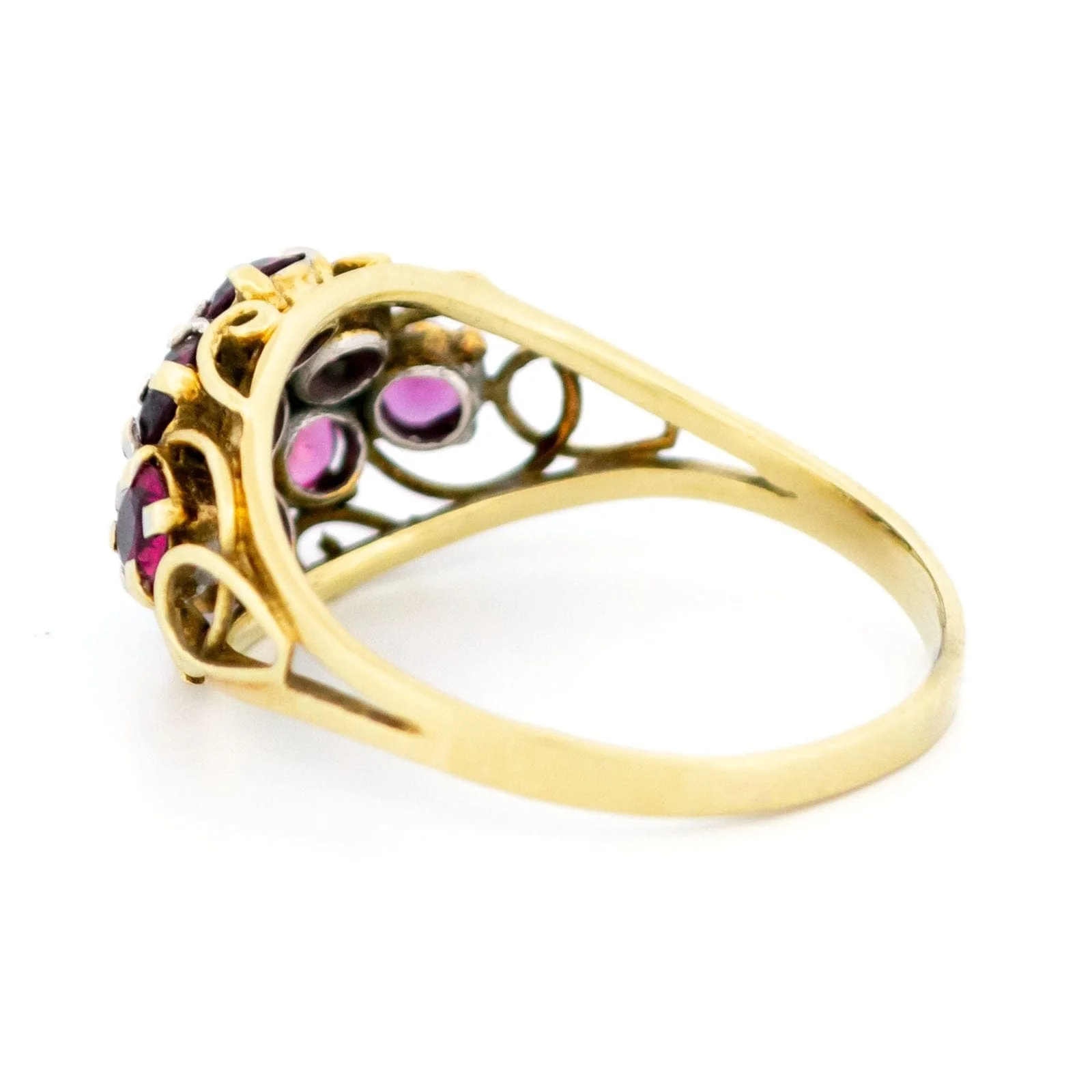 14k gold ruby cluster ring  - Image 5