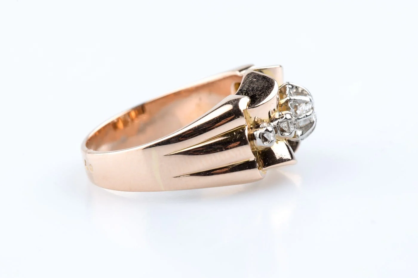 18K rose gold diamond ring  - Image 4