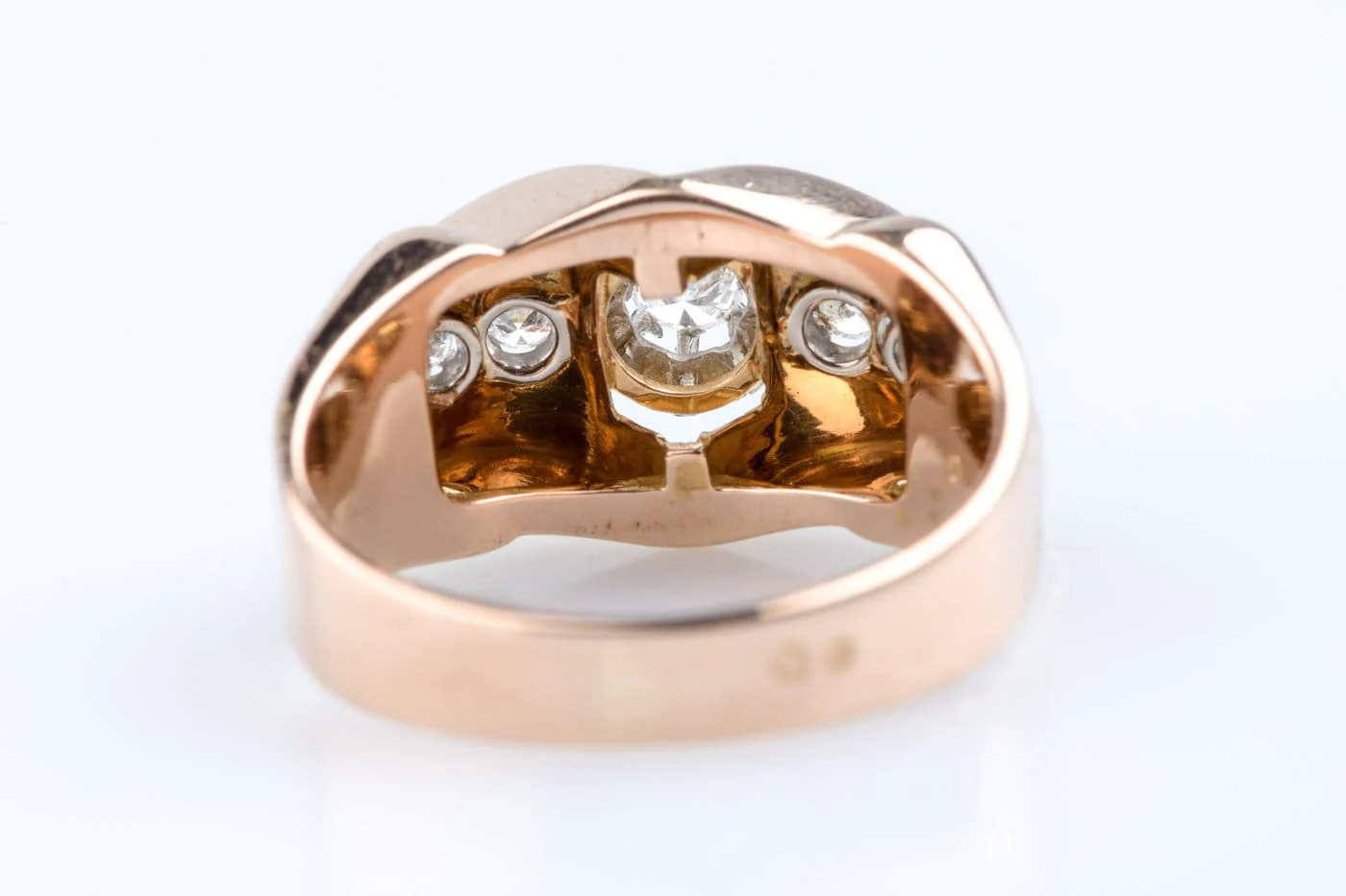18K rose gold diamond ring  - Image 6