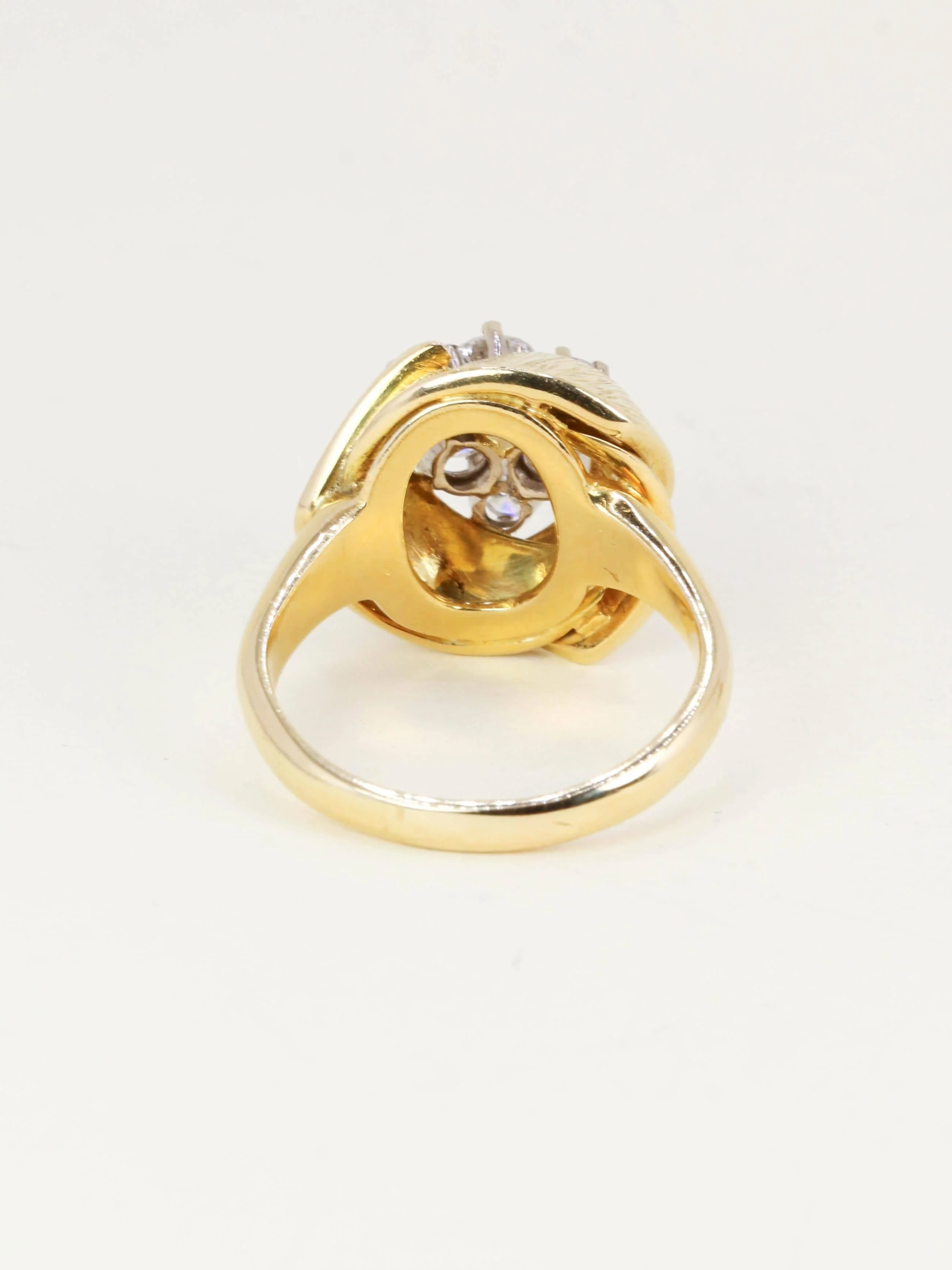 Yellow gold dome ring with diamonds  - Image 6