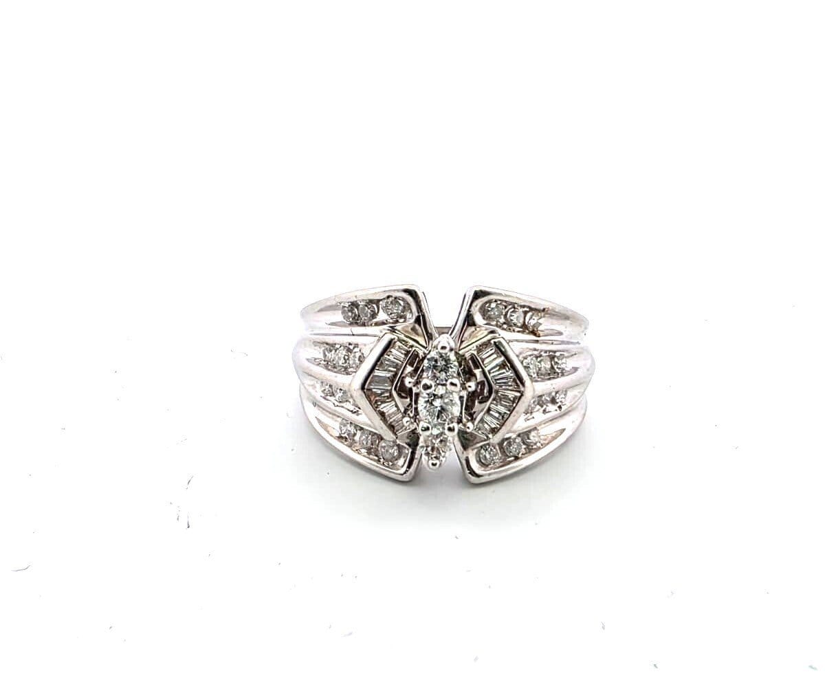 White gold ring with diamonds 