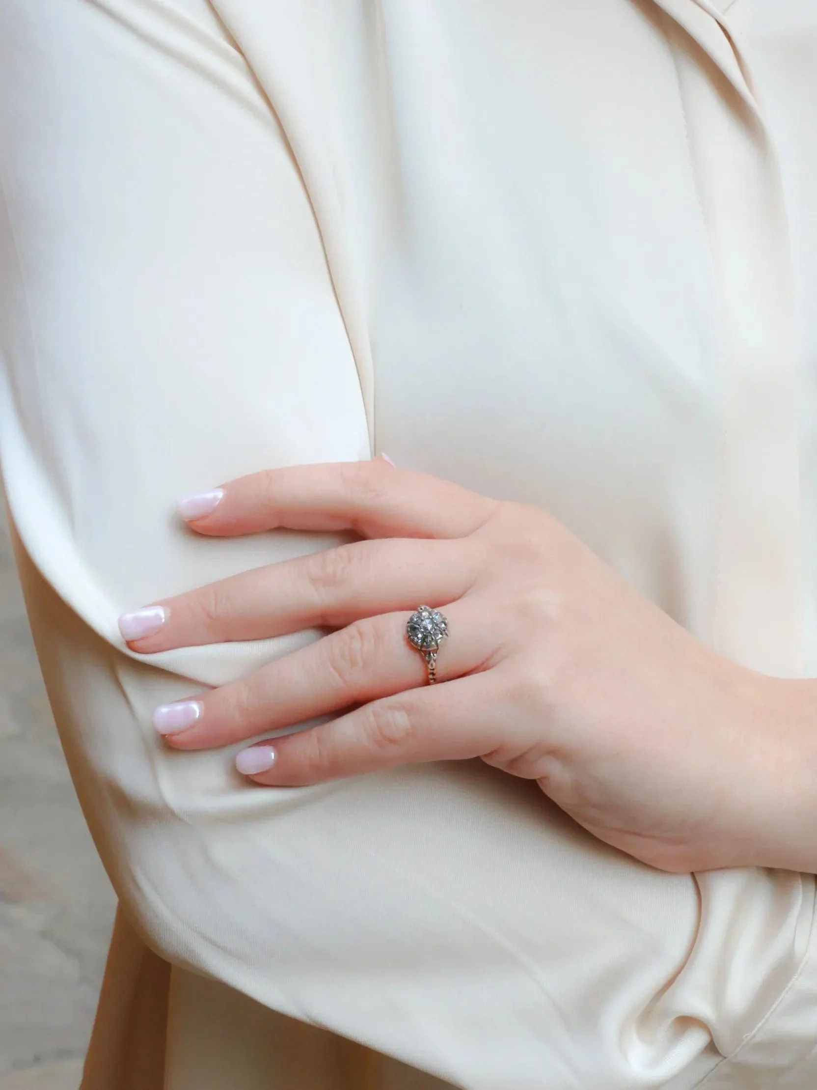 Ring Daisy old, rose cut diamonds - Image 8
