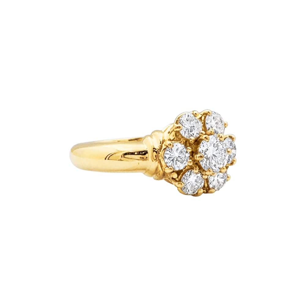 "Flower" ring, yellow gold and diamonds.  - Image 3