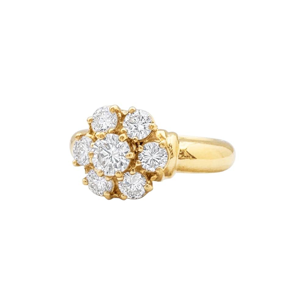 "Flower" ring, yellow gold and diamonds.  - Image 4