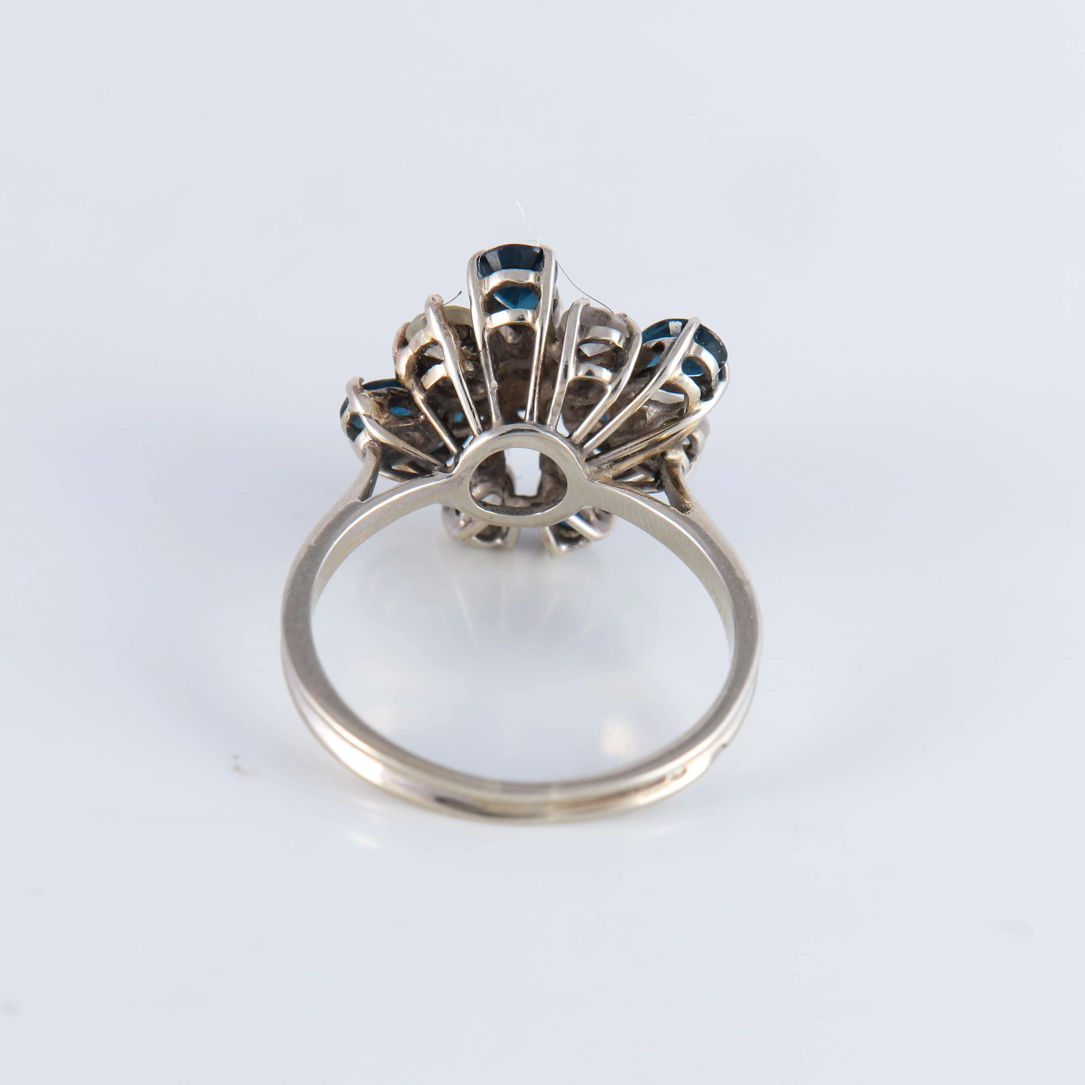 Sapphire Diamond Flower Ring - Image 6