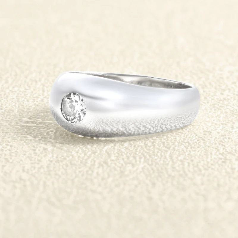 English shank ring in white gold and diamond  - Image 4