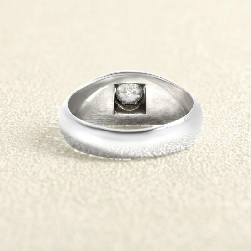 English shank ring in white gold and diamond  - Image 5