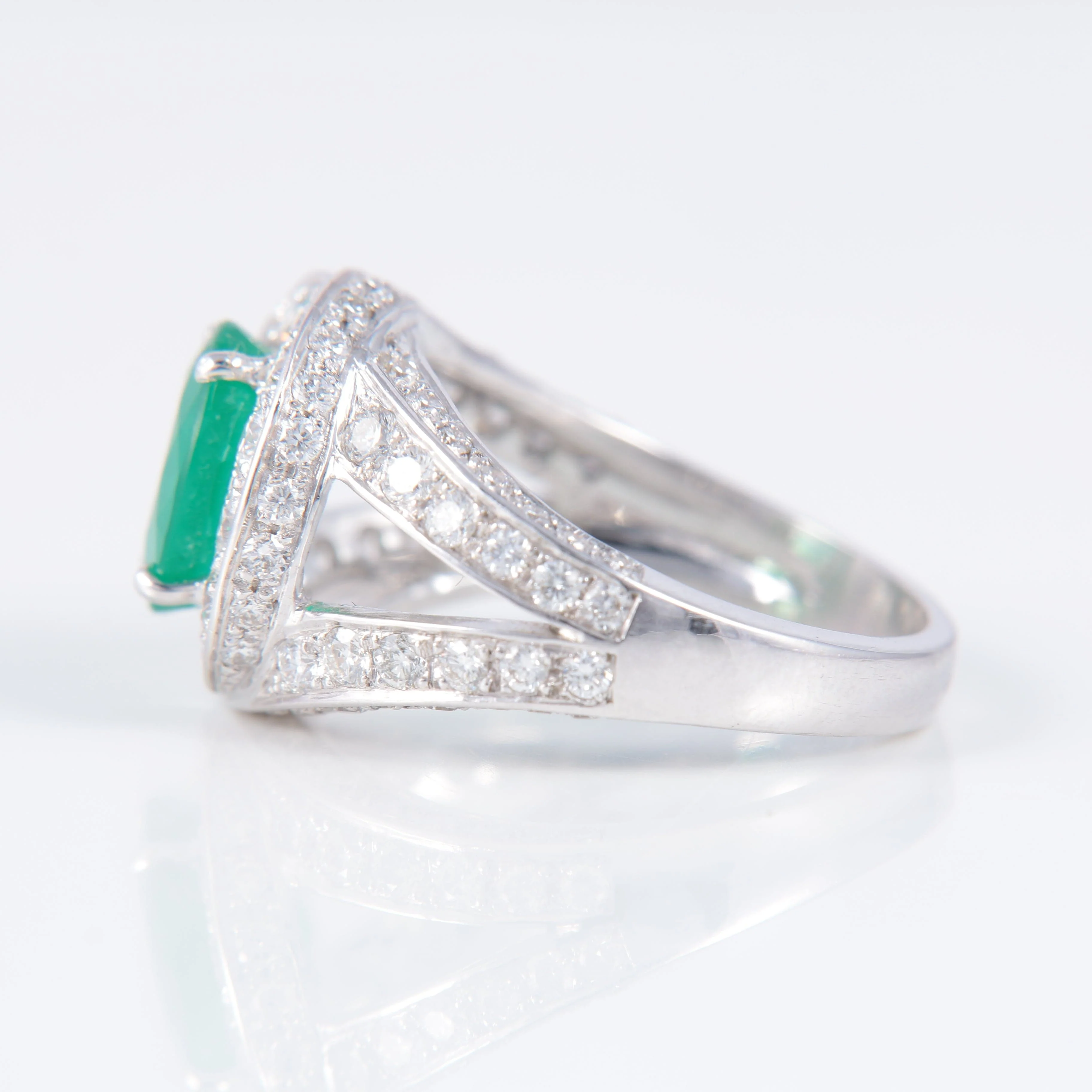 Emerald Diamond Bangle Ring - Image 7