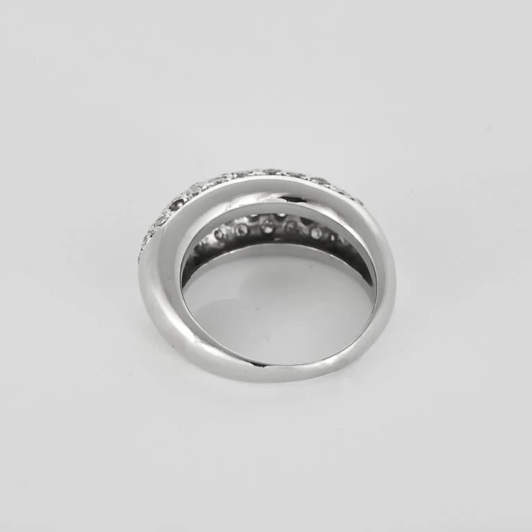 White gold wedding band ring, diamonds  - Image 5
