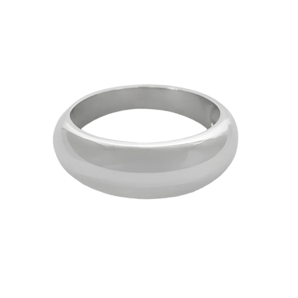 White gold band ring