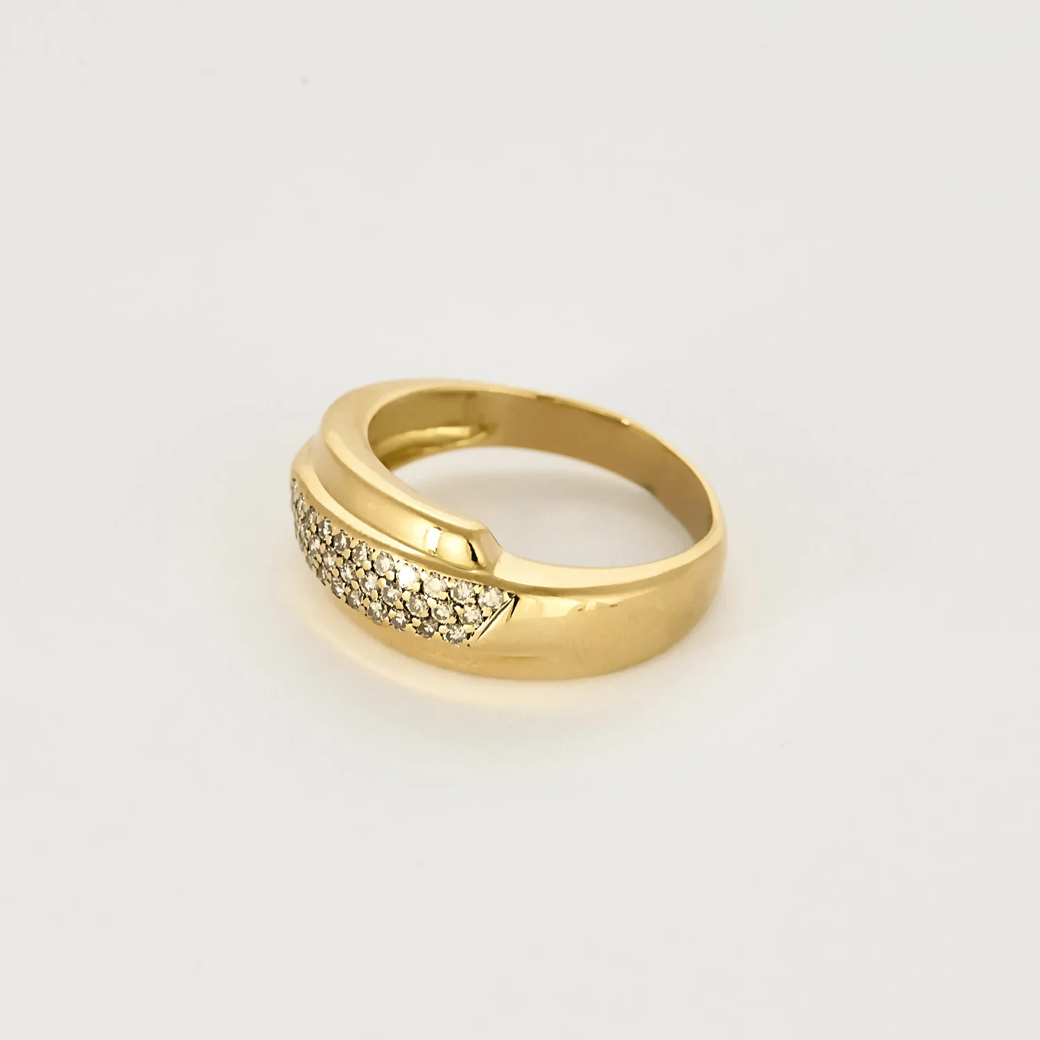 Yellow gold and diamond bangle ring  - Image 3