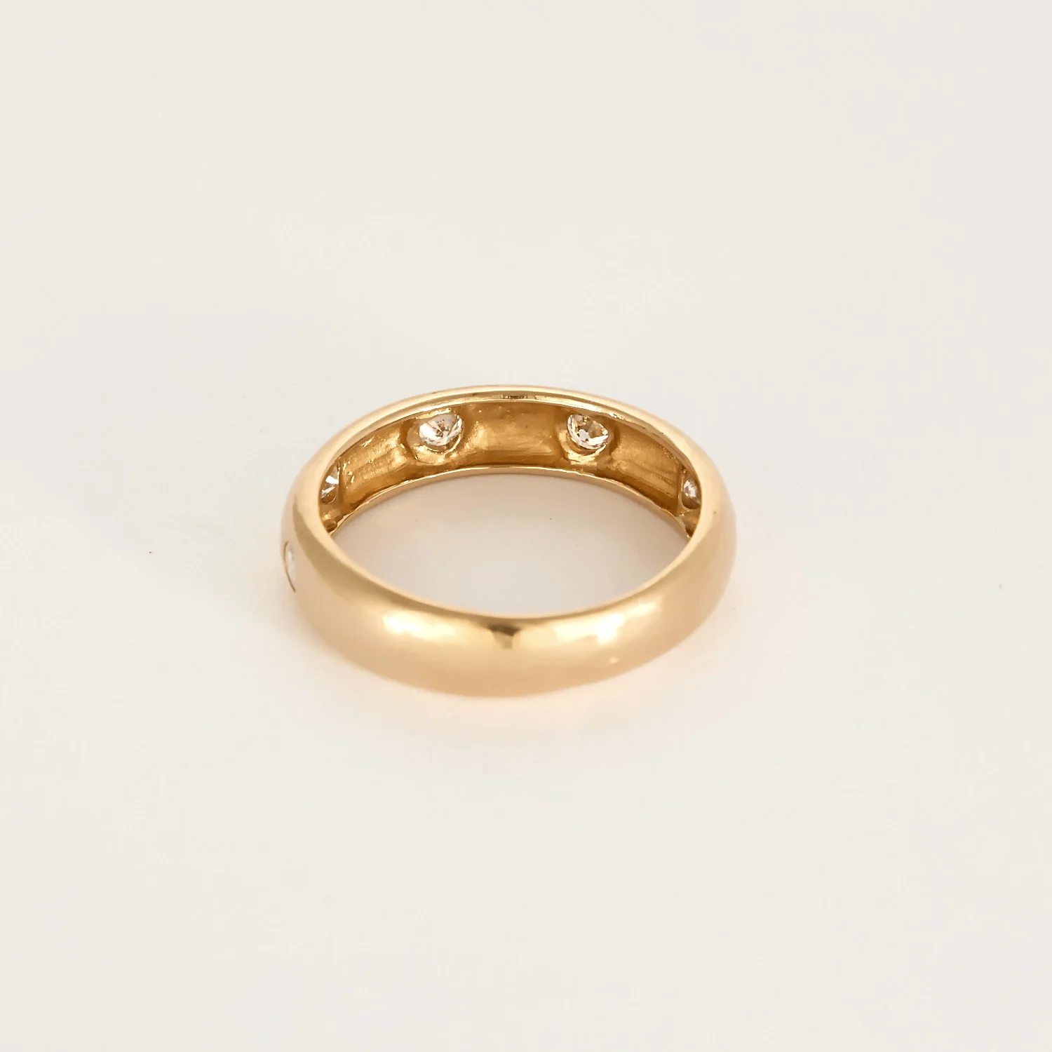 Rose gold band ring with diamonds  - Image 6