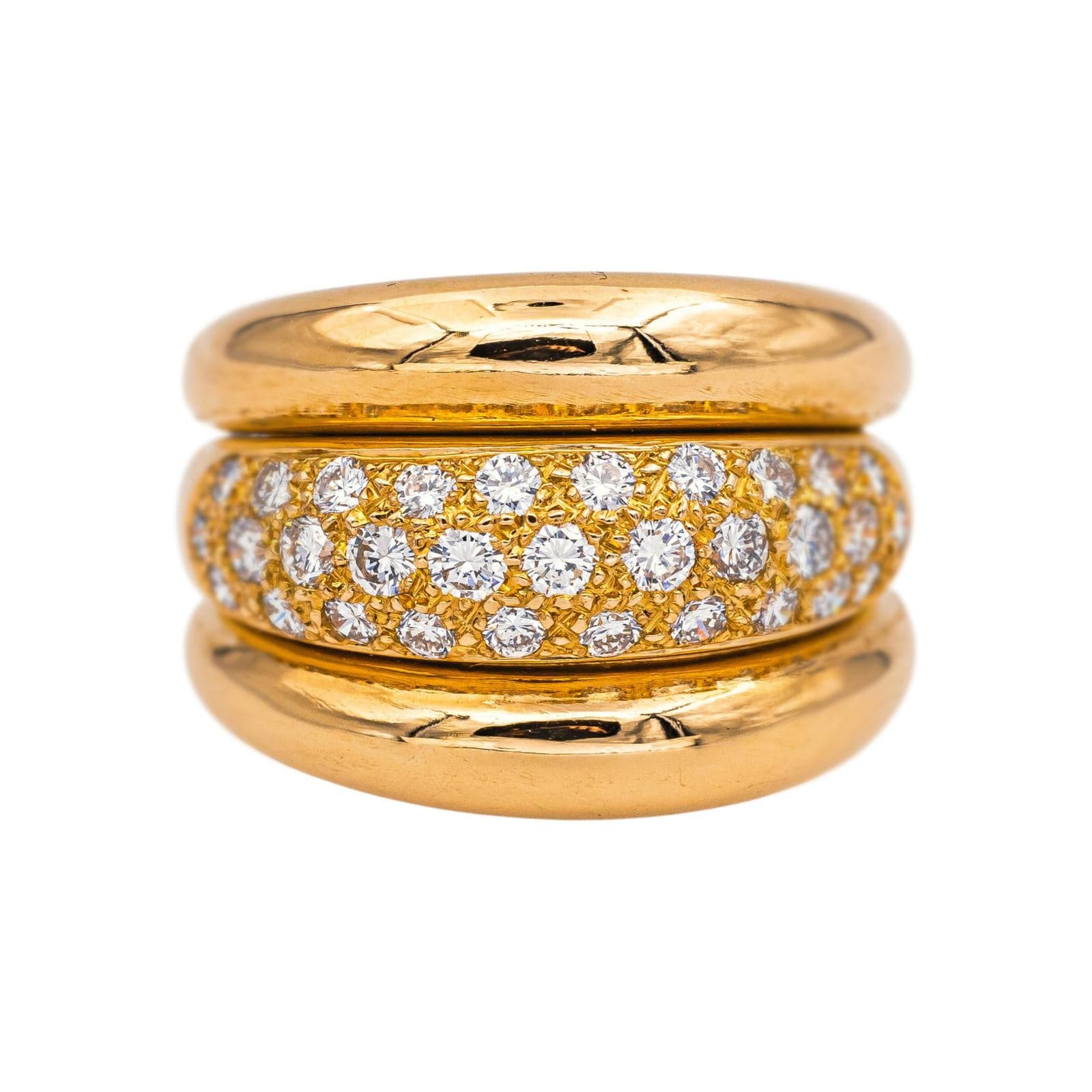 Yellow gold band ring Diamond 