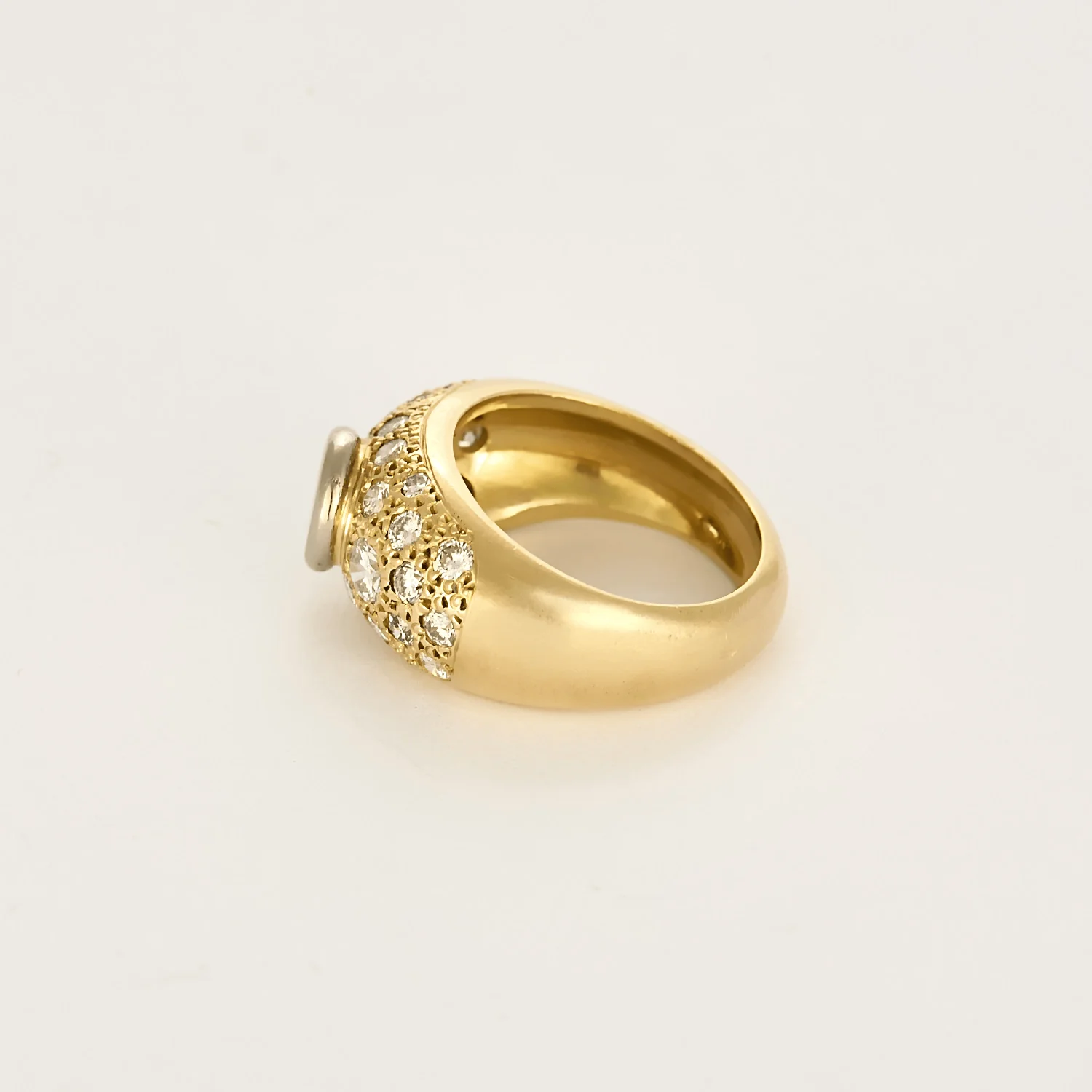Yellow and white gold bangle ring, diamonds.  - Image 4