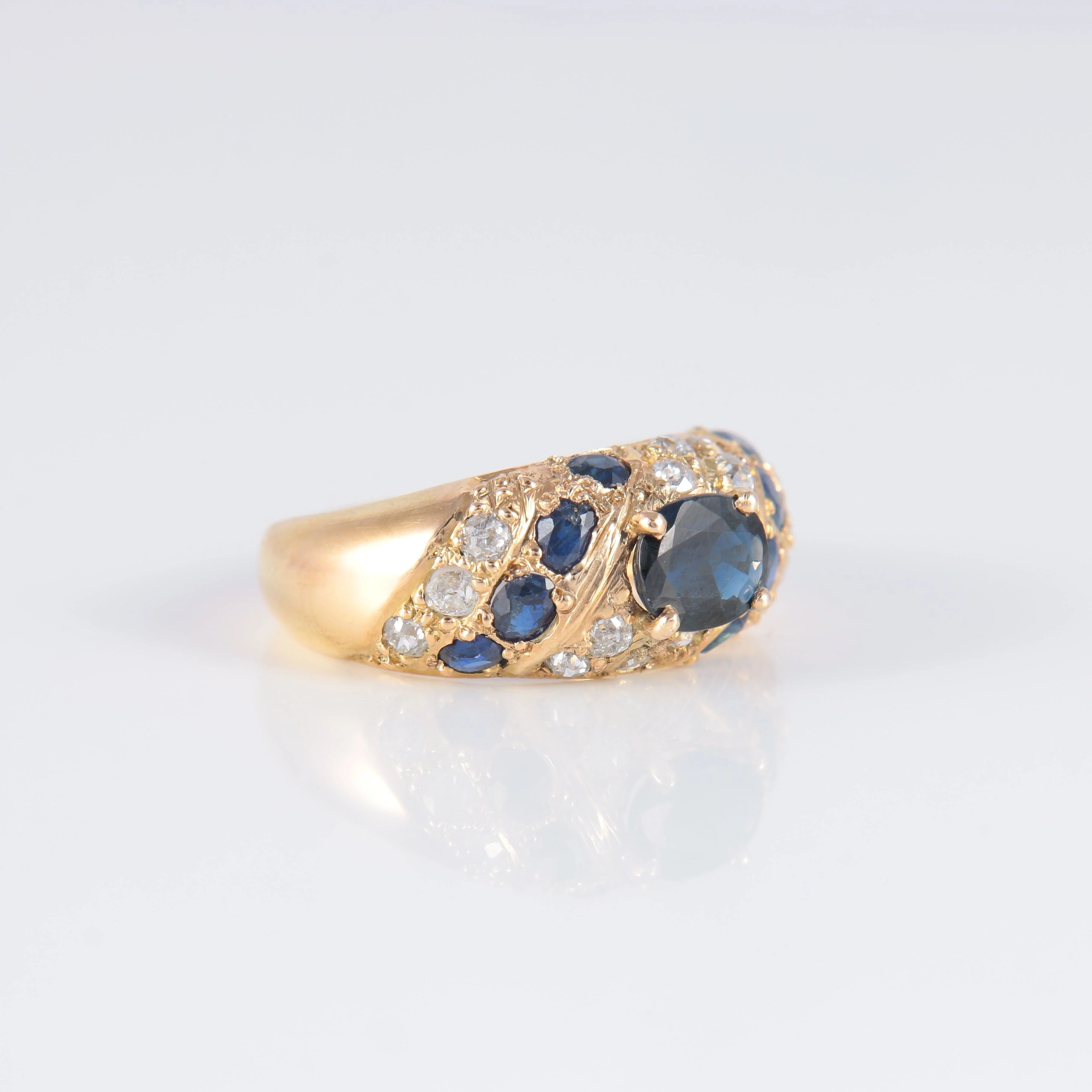 Sapphire Diamond Bangle Ring - Image 4