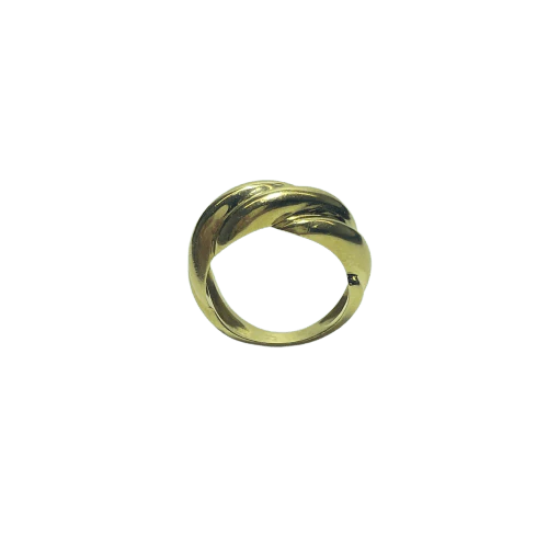 Wide interlaced ring in 18-carat yellow gold 