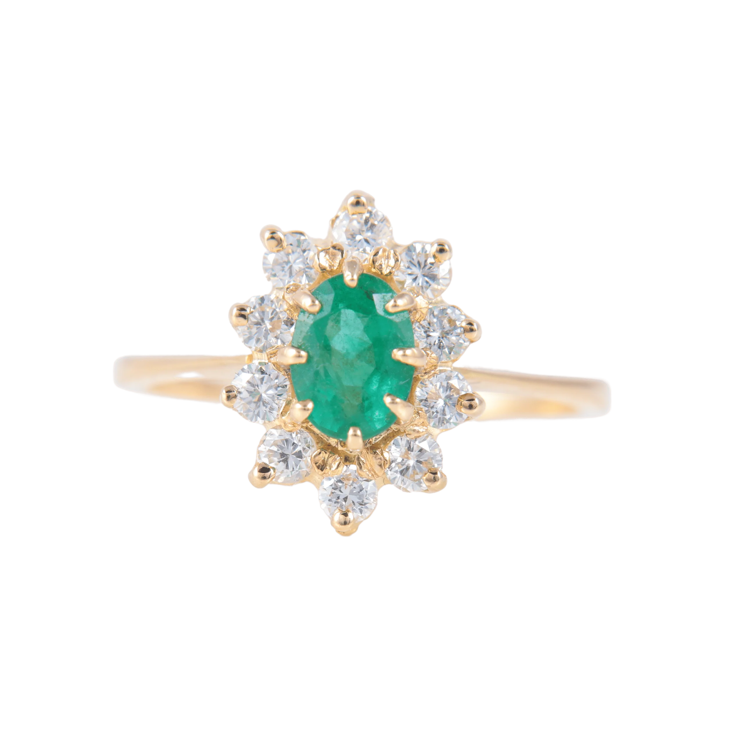 Ring Daisy Emerald Diamonds