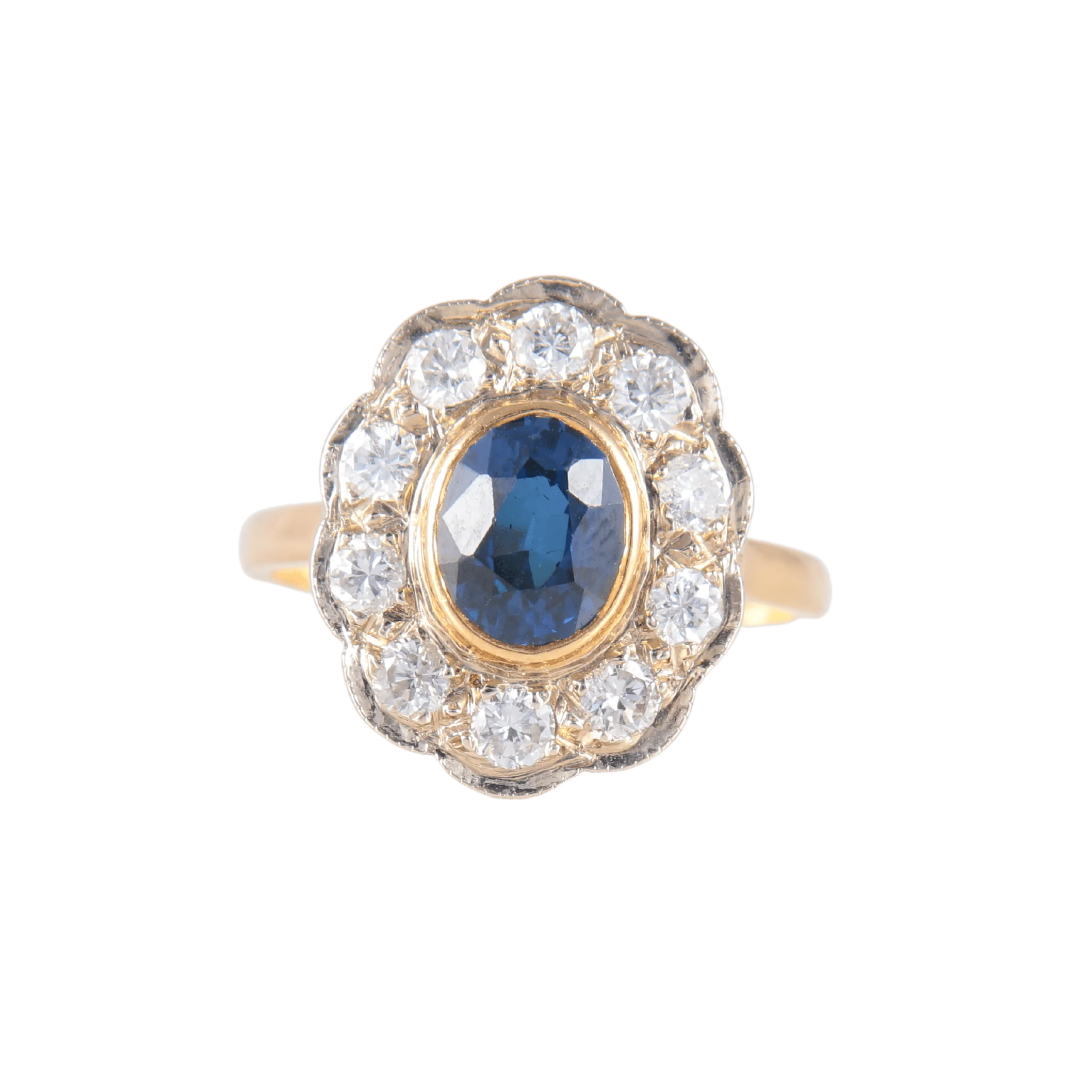 Ring Daisy Sapphire Diamonds