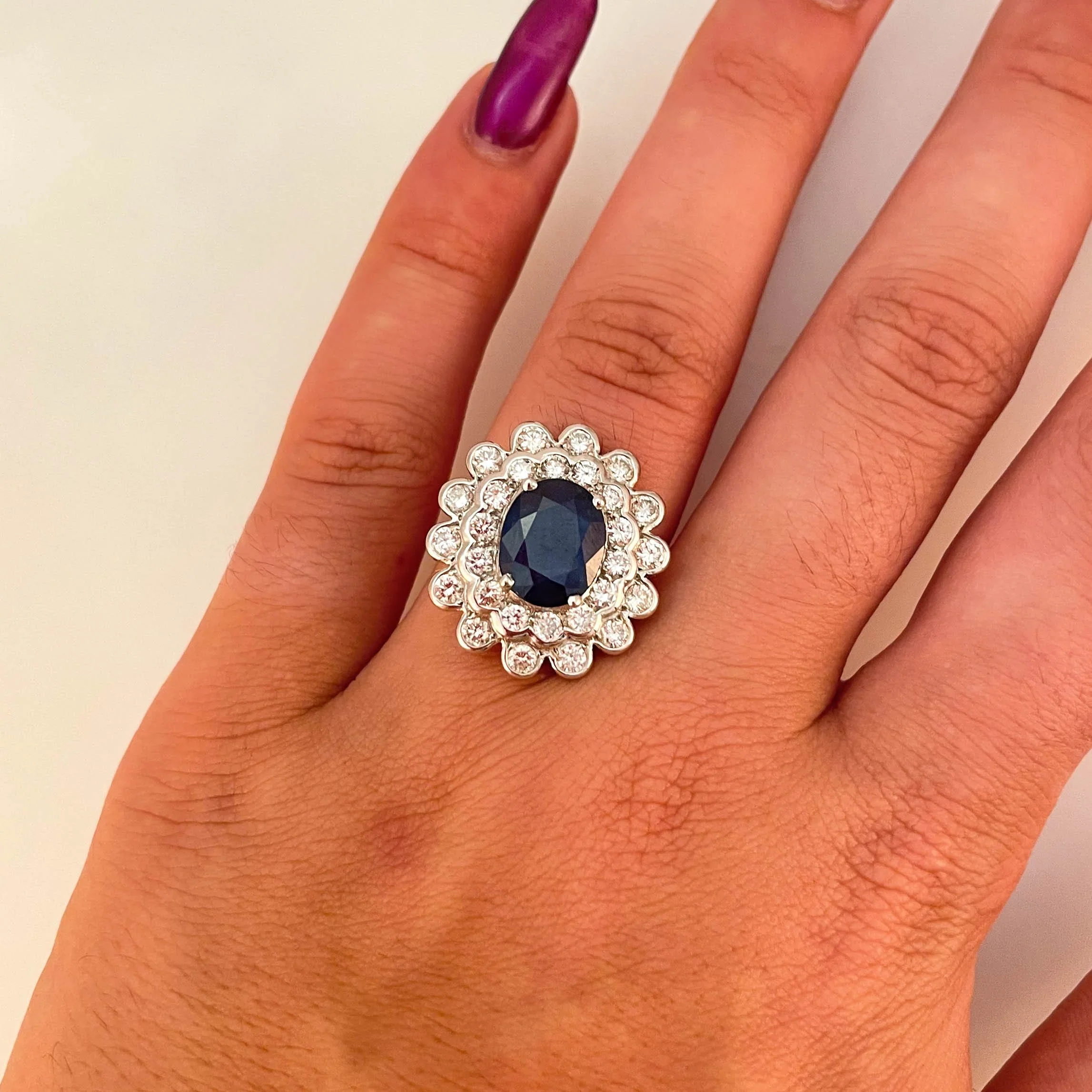 Ring Daisy Sapphire Diamonds - Image 2
