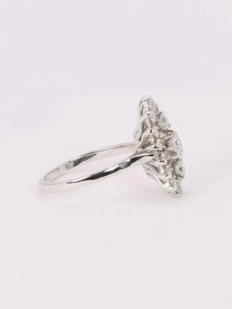 White gold marquise ring with diamonds - Image 6