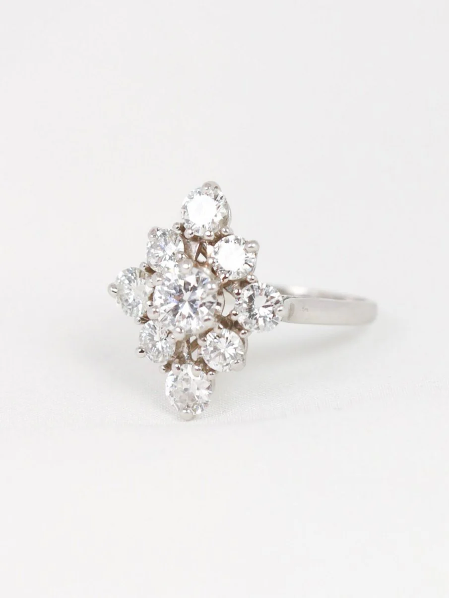 Marquise gold diamond ring - Image 3